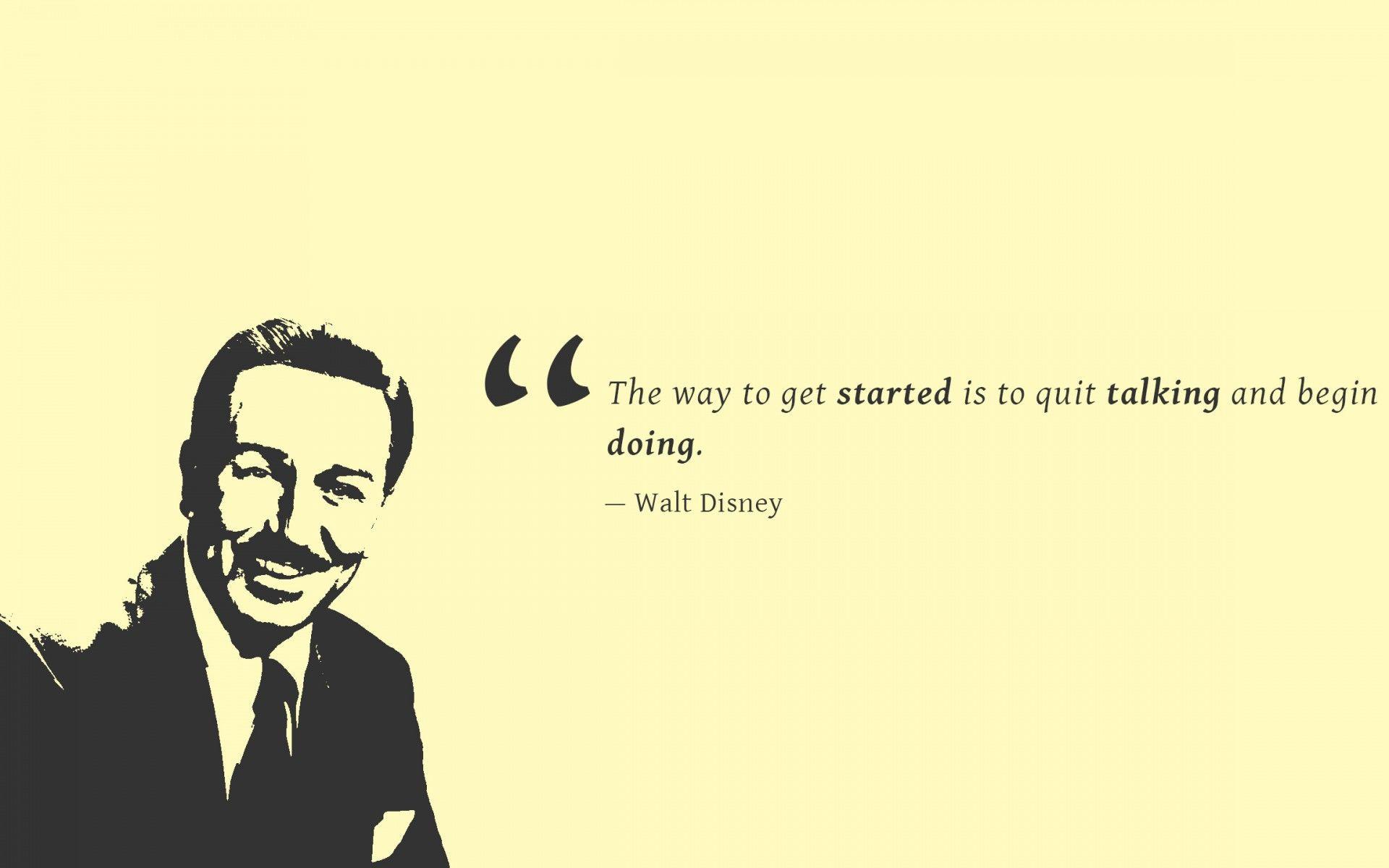 1920x1200 Wallpaper Begin doing, Quick talking, Walt Disney, Popular quotes