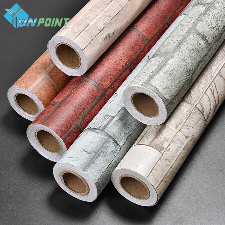 900x900 0.6x3M Vintage Imitation Brick Wallpaper Self adhesive PVC