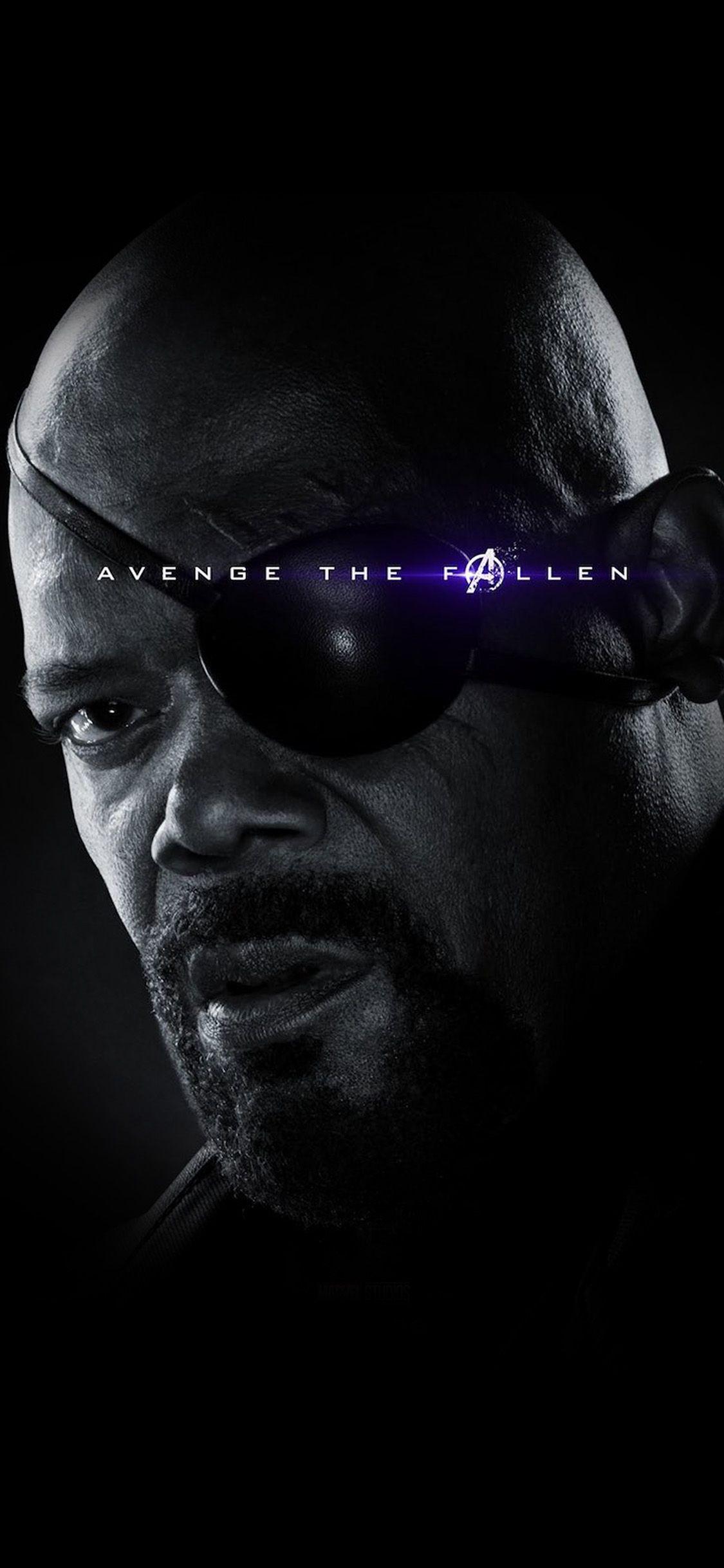 1125x2436 Avengers Endgame Poster Black Hero Chractor Film Art Wallpaper