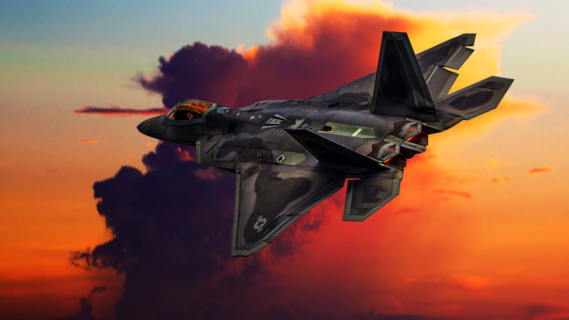 1920x1080 Download A 4K fighter jet soars above the clouds Wallpaper