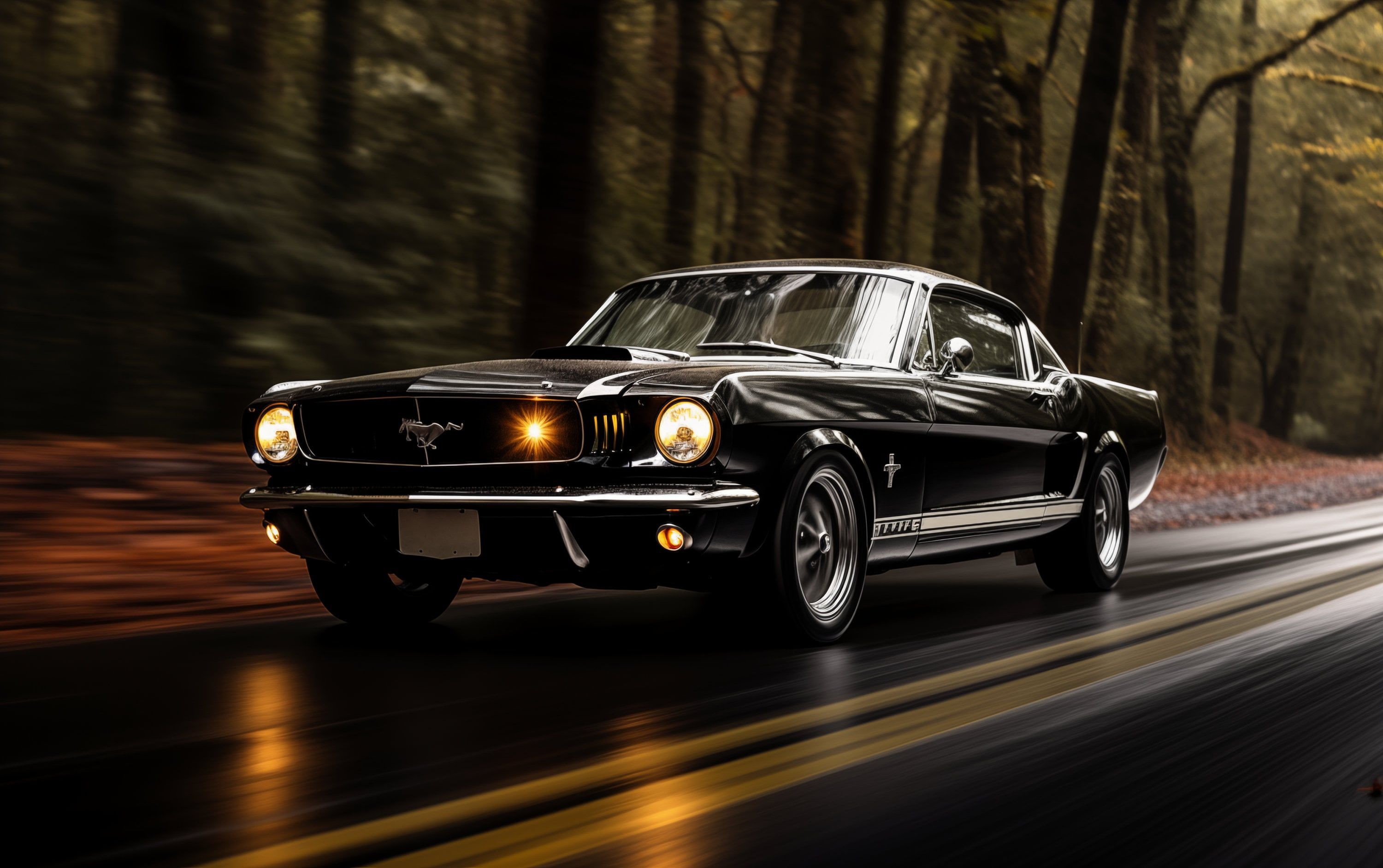3000x1884 Black Mustang Classic Car 4K Wallpaper (Digital Download)