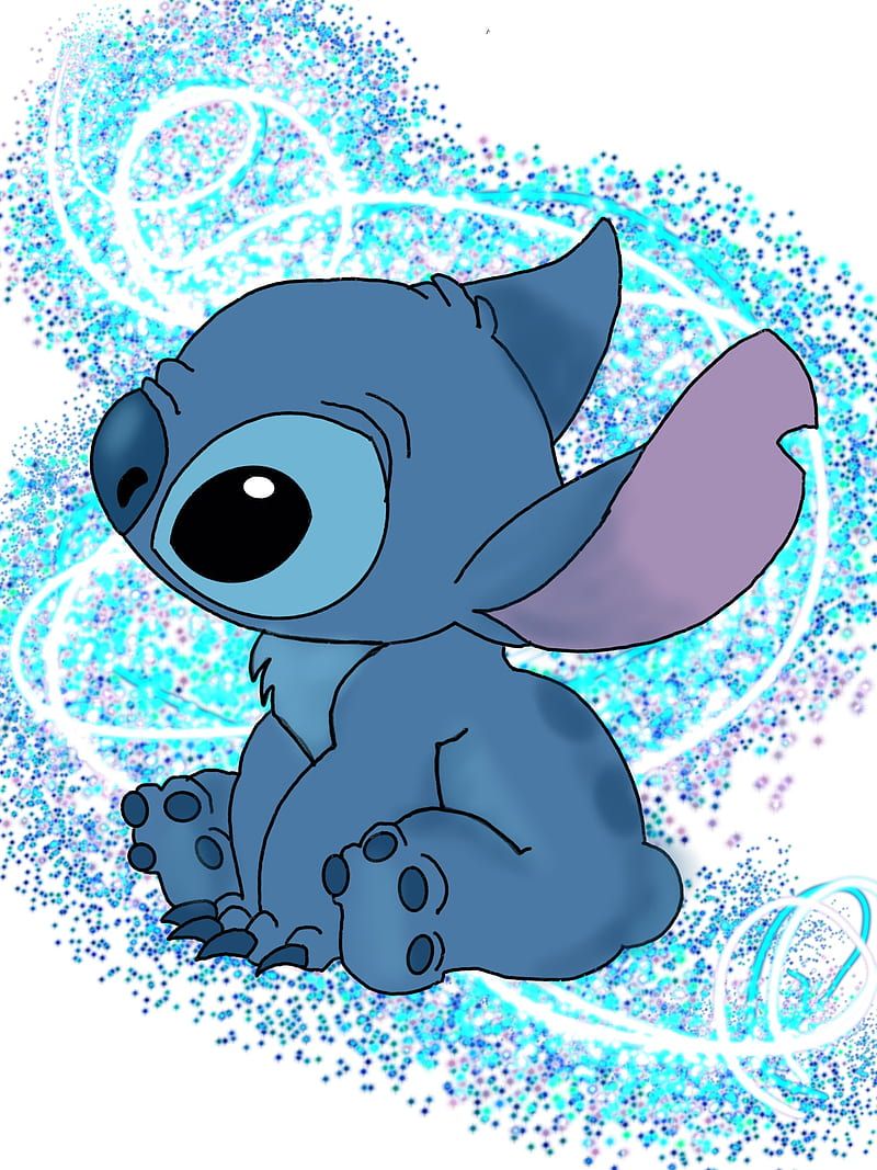 800x1067 Stitch, aesthetic, blue, cute, glitter, likoandstitch, purple, sparkles, HD phone wallpaper