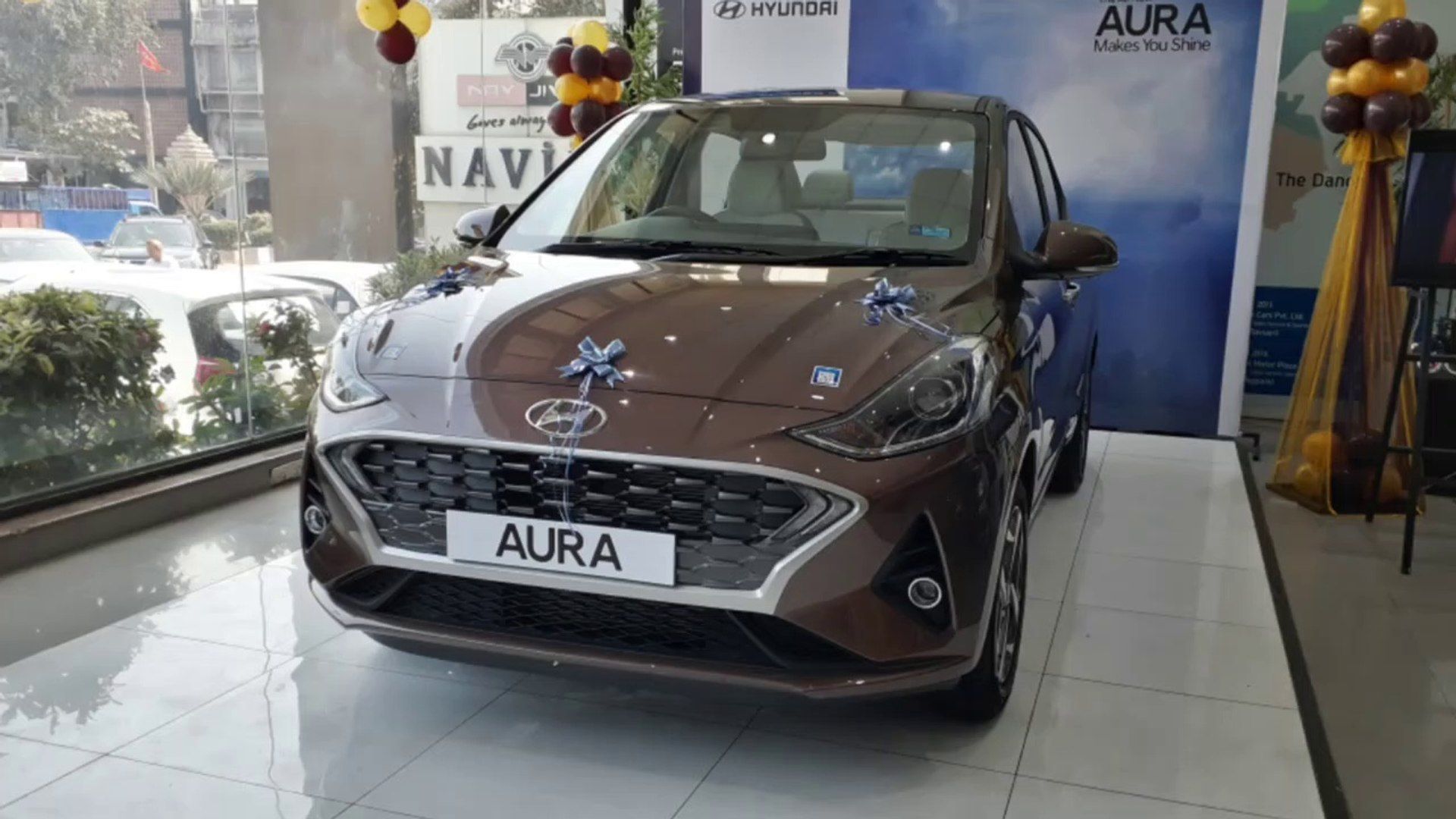 1920x1080 Hyundai Aura. Brown Colour. Exterior And Interior