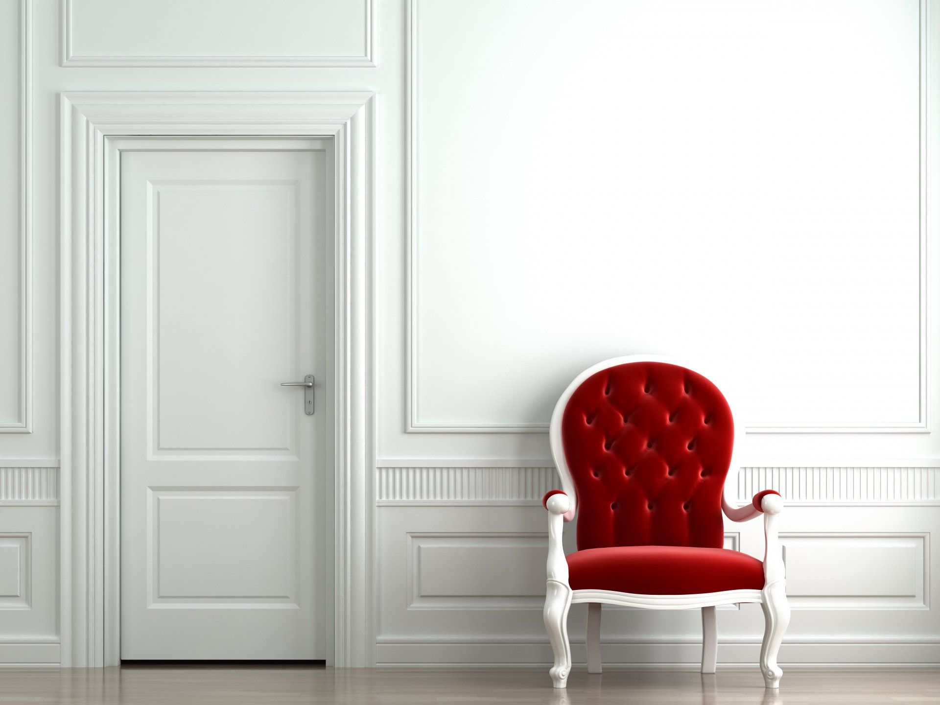 1920x1440 Elegant Red Chair Ultra HD Wallpaper