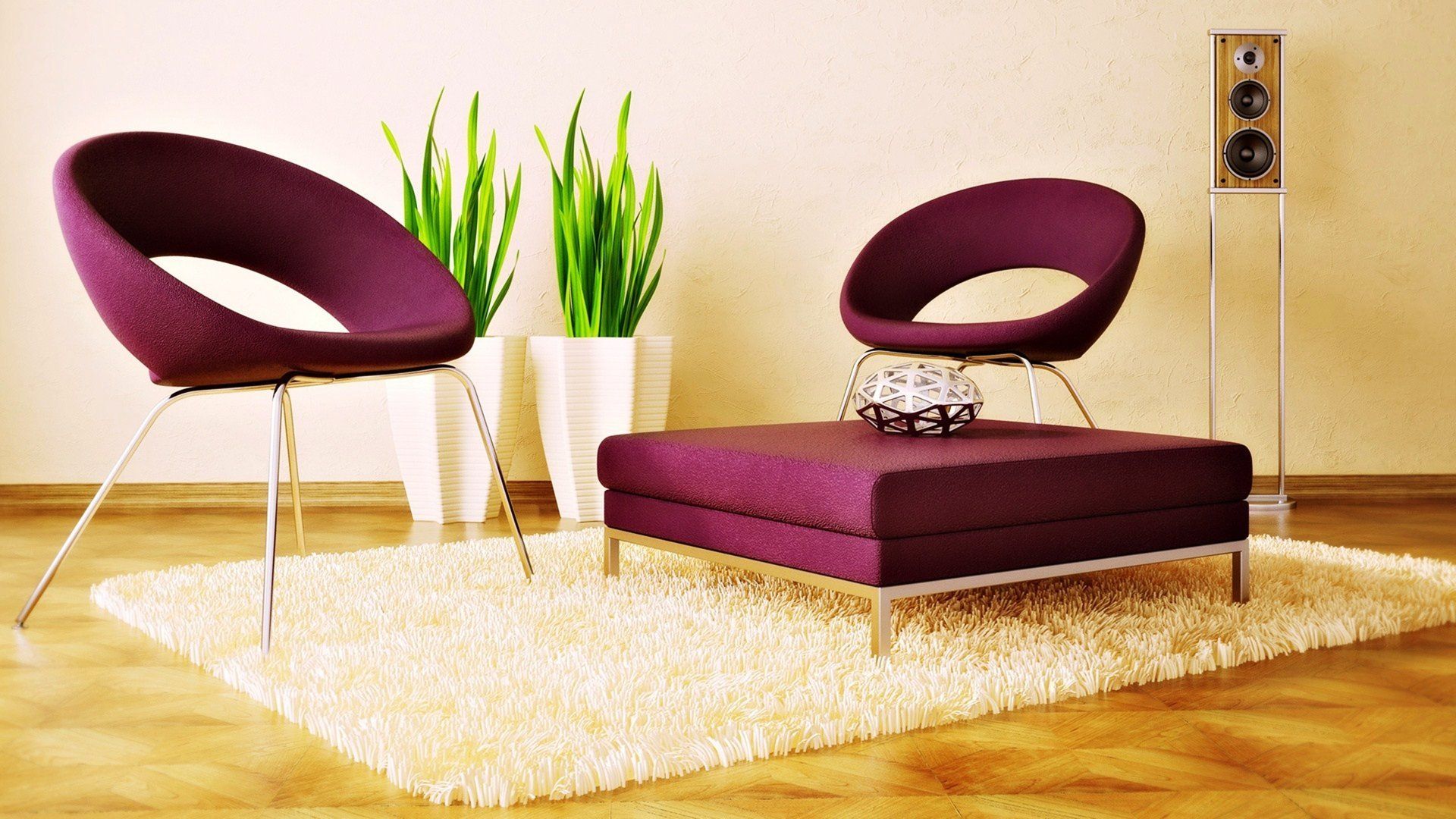 1920x1080 Modern Living Room Design with Stylish ChairsK Ultra HD Furniture Wallpaper