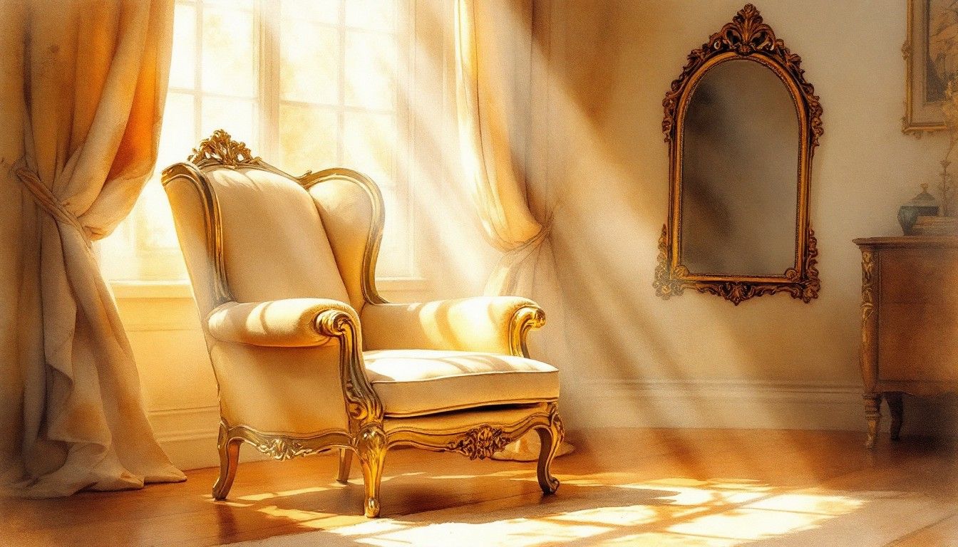 1344x768 Free Sunlit Empty Chair Image, Victorian, Sunlight
