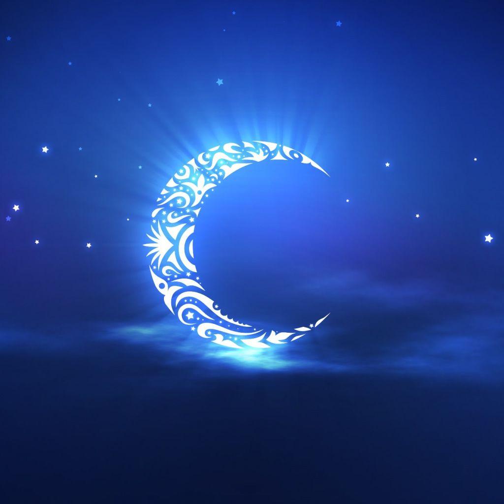 1024x1024 Holy Ramadan Moon iPad Wallpaper Free Download