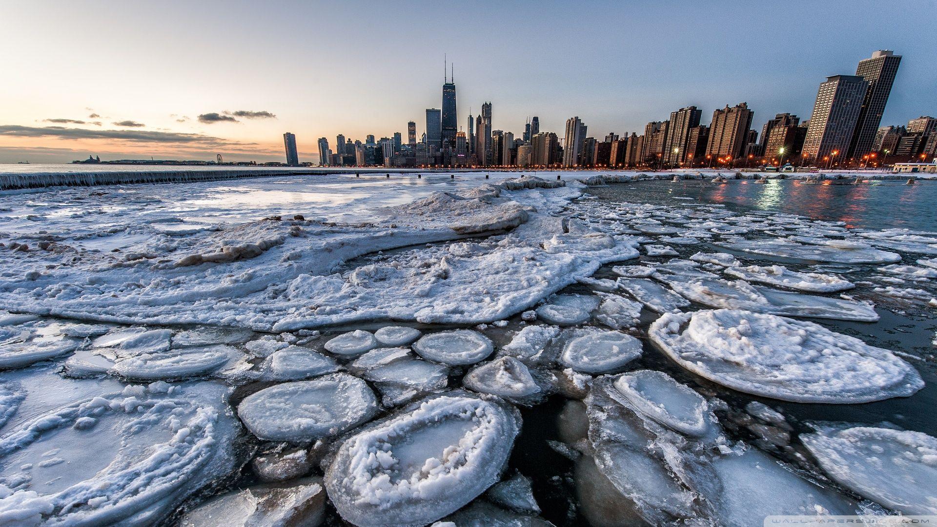 1920x1080 Frozen Chicago Skyline ❤ 4K HD Desktop Wallpaper for 4K Ultra HD TV