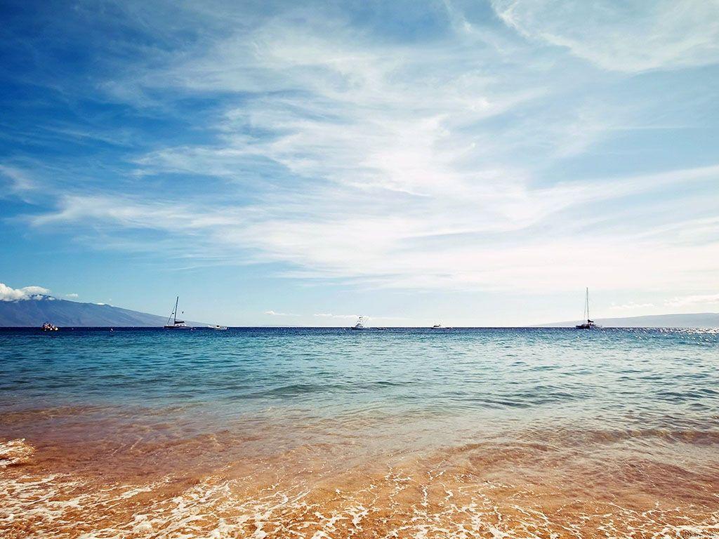 1024x768 Ocean Sea Beaches Boat Nature Wallpaper