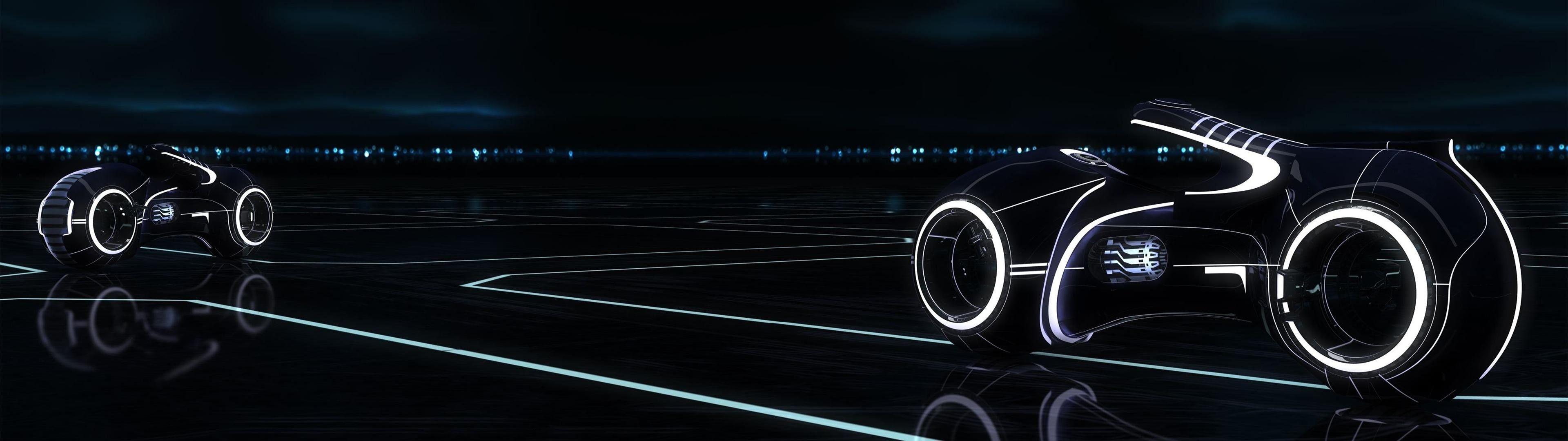 3840x1080 Tron Legacy Motorcycle Wallpaper