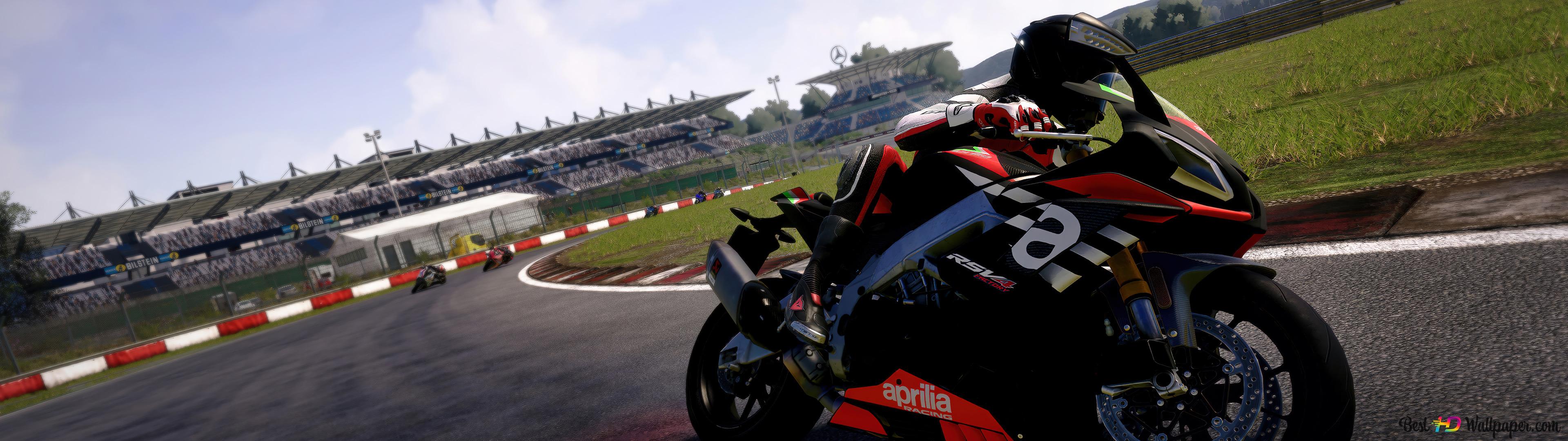 3840x1080 Motorcycle Racing Racing (Video Game) 4K wallpaper download