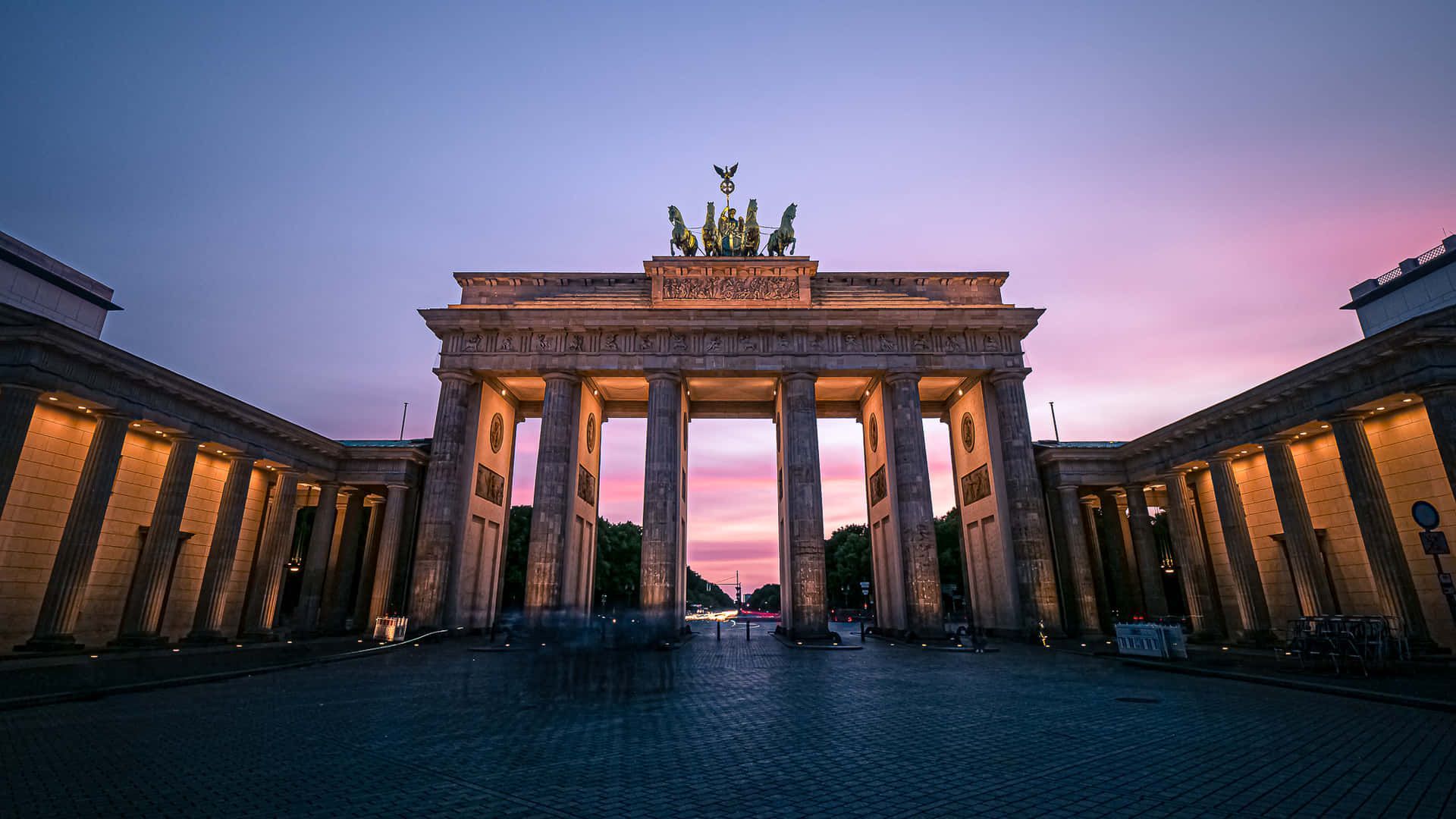 1920x1080 Download Brandenburg Gate Purple Blue Sky Wallpaper