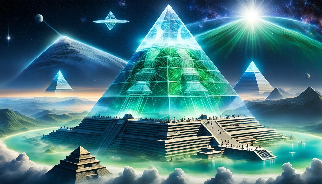 1344x768 Pleiadian Mothership Over Atlantis in Cinematic St