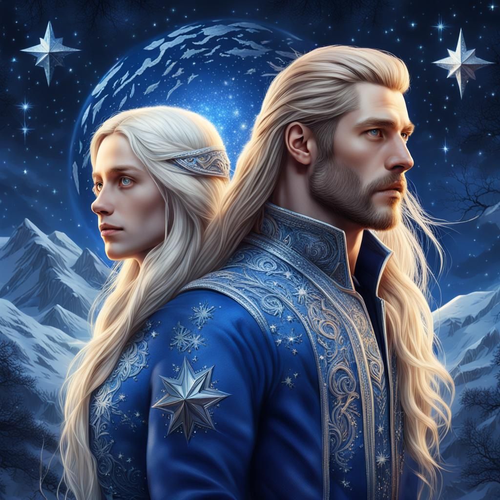 1024x1024 Pleiadians Couple in Starry Fantasy Art