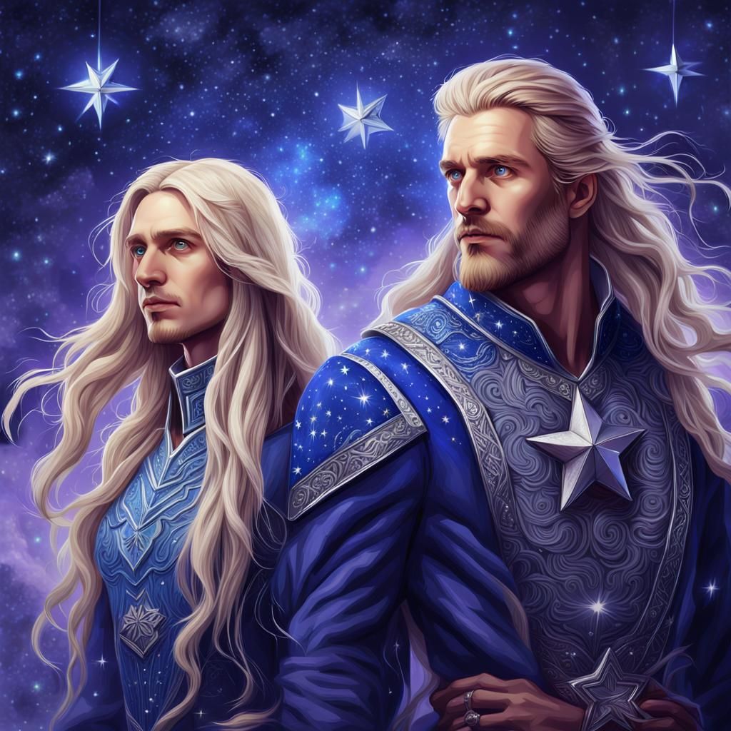 1024x1024 Pleiadians Couple in Starry Fantasy Art