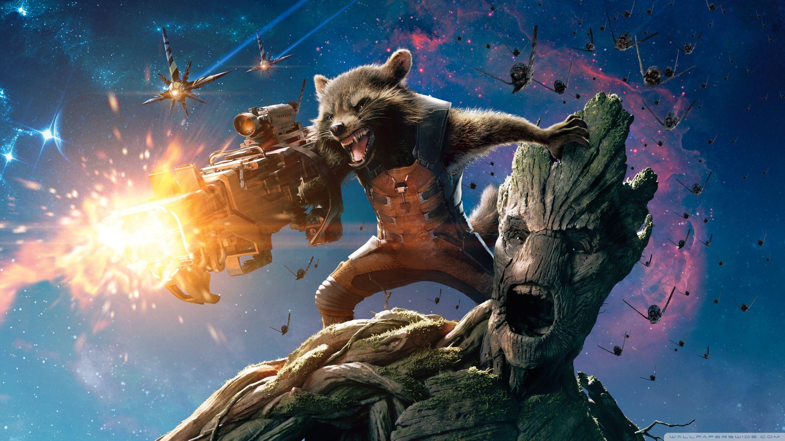 2560x1440 Guardians Of The Galaxy Groot And Rocket Raccoon ❤ 4K HD Desktop