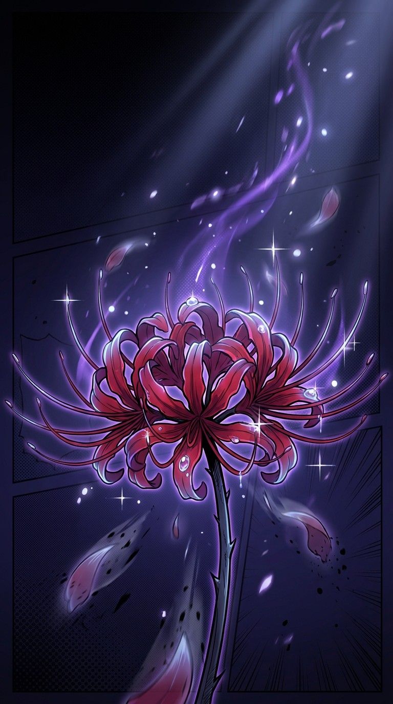 768x1376 Free Crimson Mystical Flower Image, Lily, Crimson