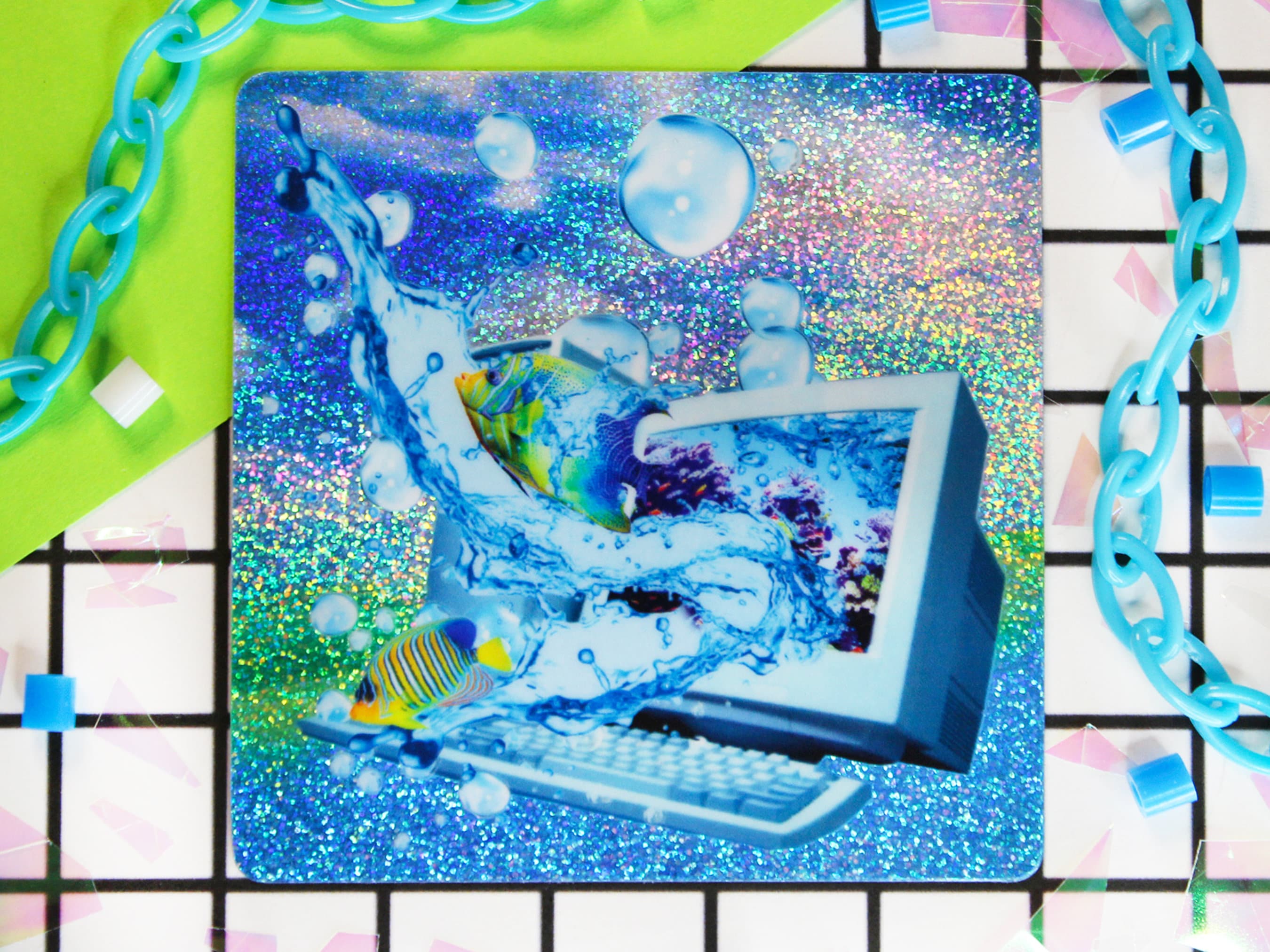 2700x2025 Frutiger Aero Sticker: Y2K Holographic Computer, Frutiger Aqua Hong Kong
