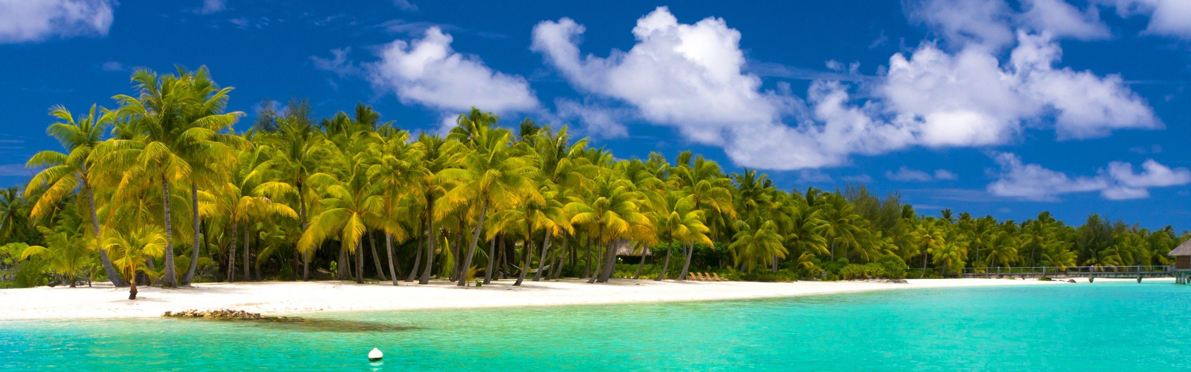 3840x1200 Wallpaper Tropical Beach