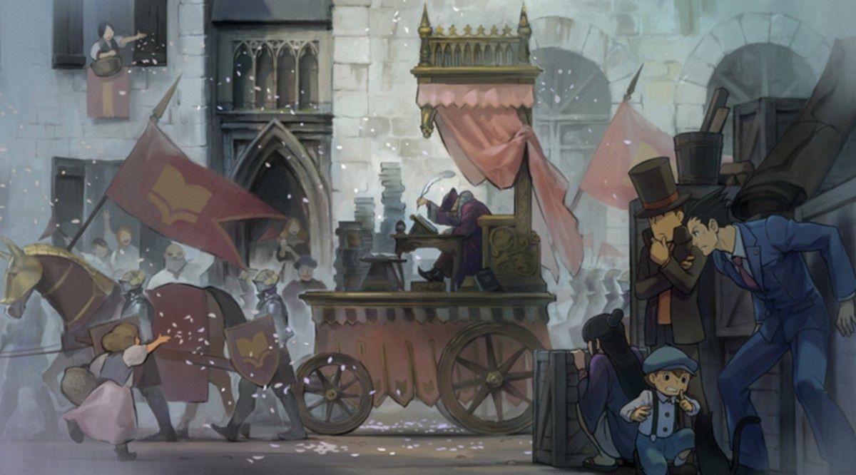 1200x666 Professeur Layton Vs Phoenix Wright City, HD Wallpaper