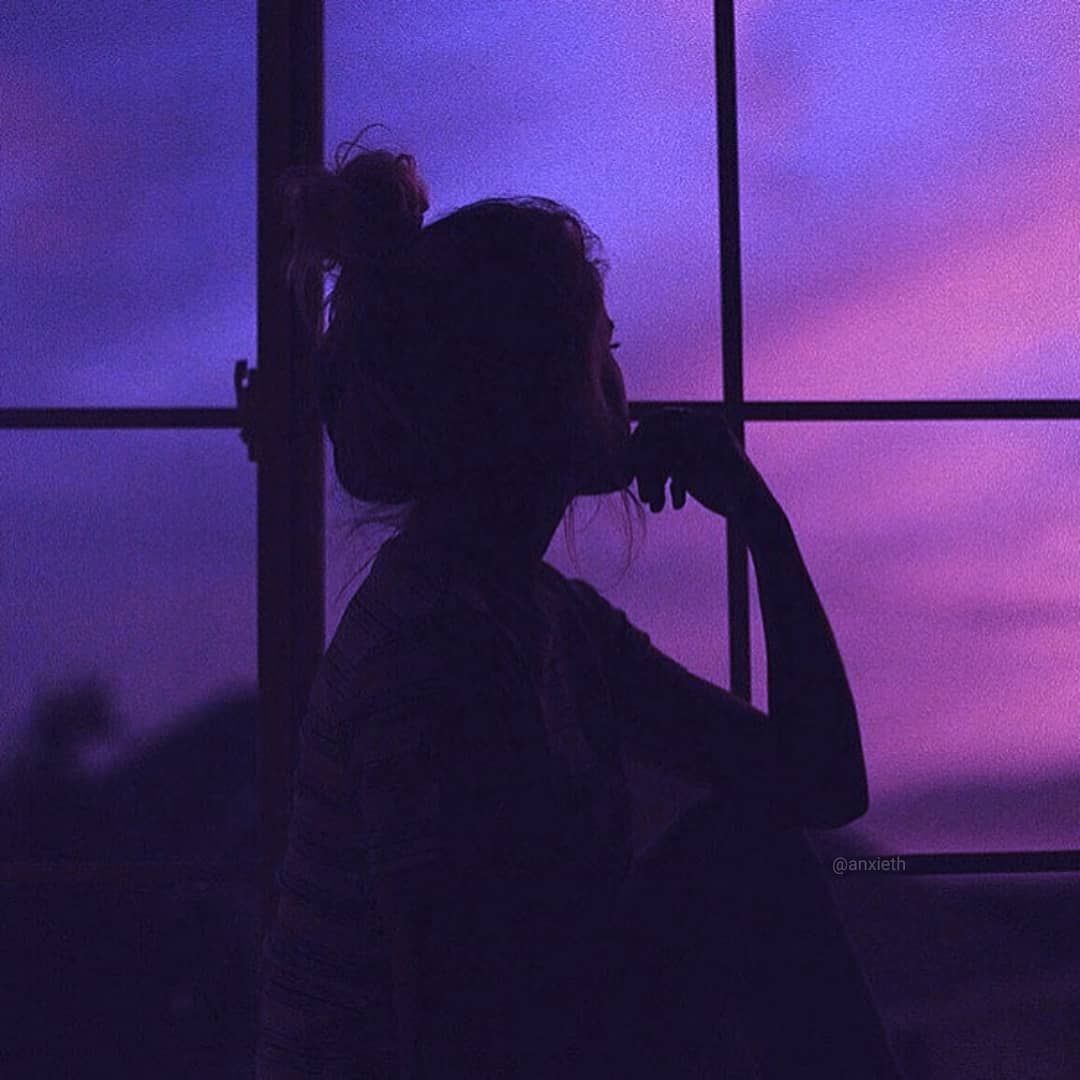 1080x1080 Purple Aesthetic Girl Wallpaper