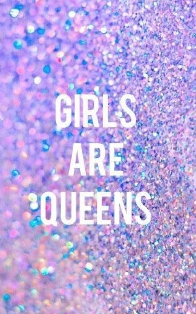 800x1280 Girly Glitter, blue, cute, girls are queens, green, orange, pink, purple, HD phone wallpaper