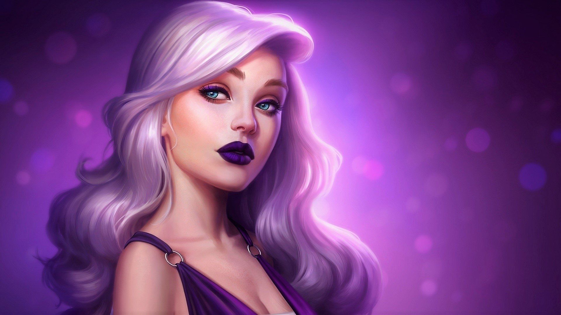 1920x1080 Purple Girl Wallpaper, HD Purple Girl Background