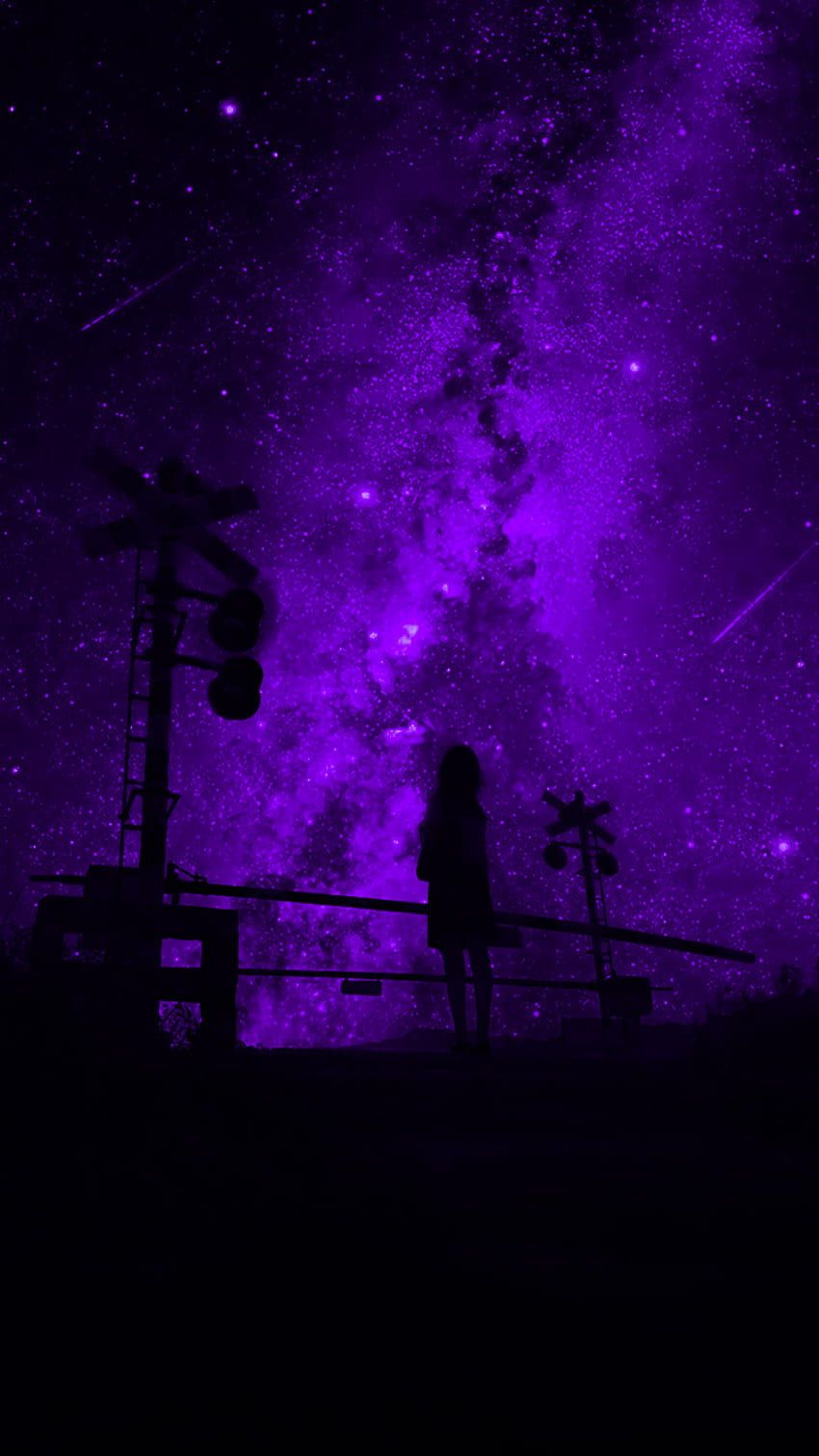 850x1511 Glowing purple girl HD wallpaper