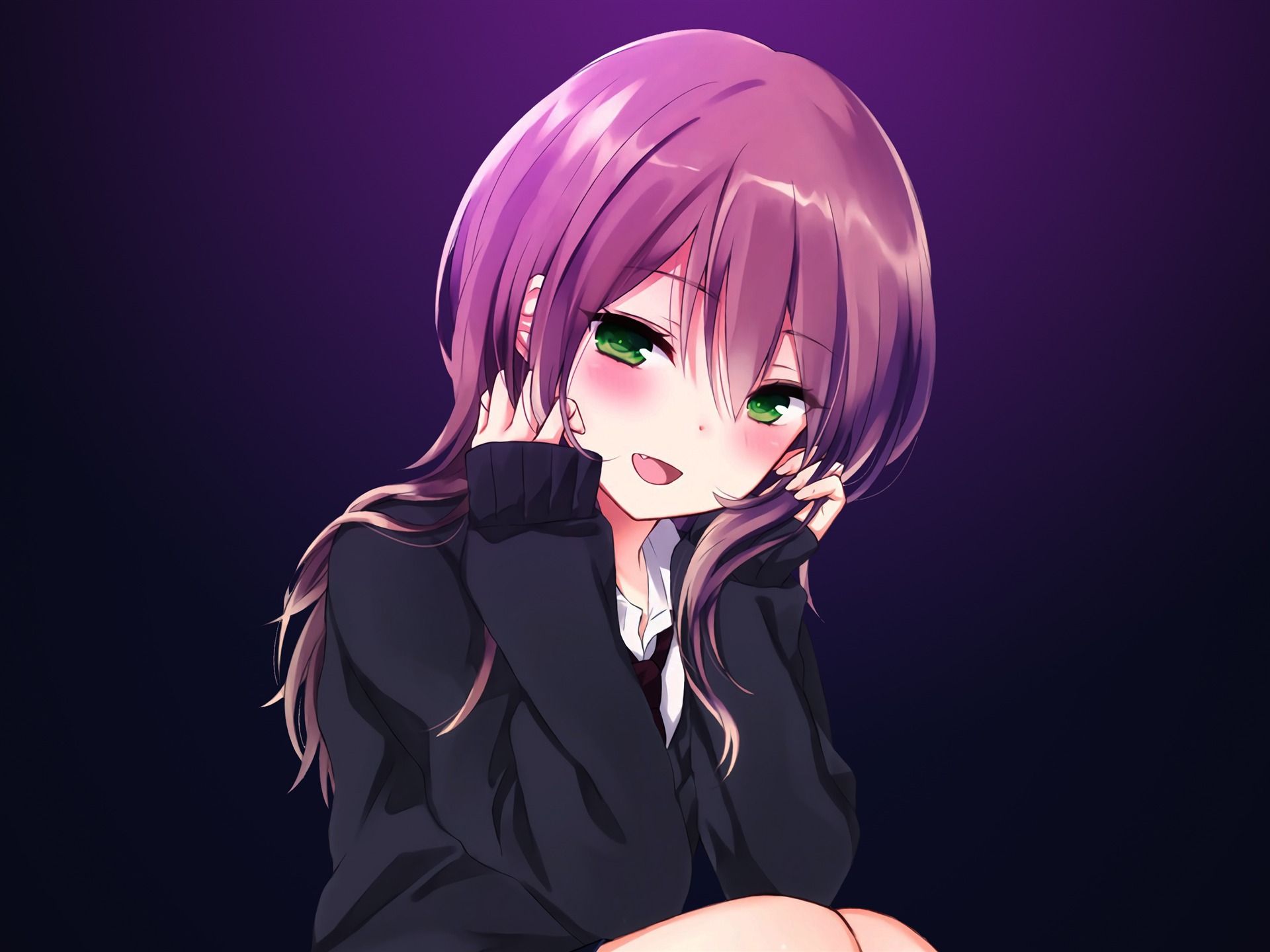 1920x1440 Purple hair cute girl 2017 Anime Poster 4K Ultra HD