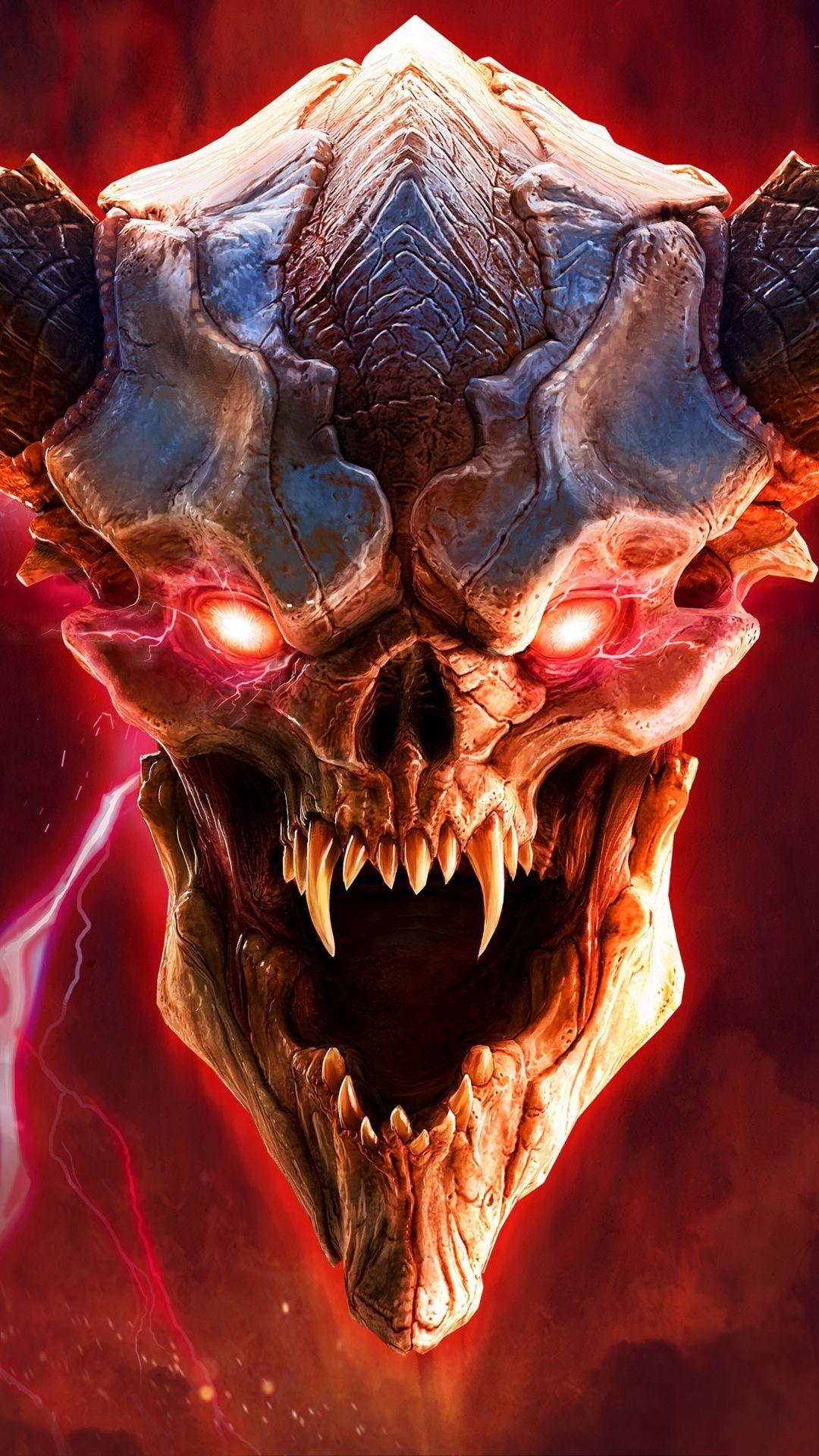 1080x1920 Doom VFR, 2017 game, skull, demon, 1080x1920 wallpaper