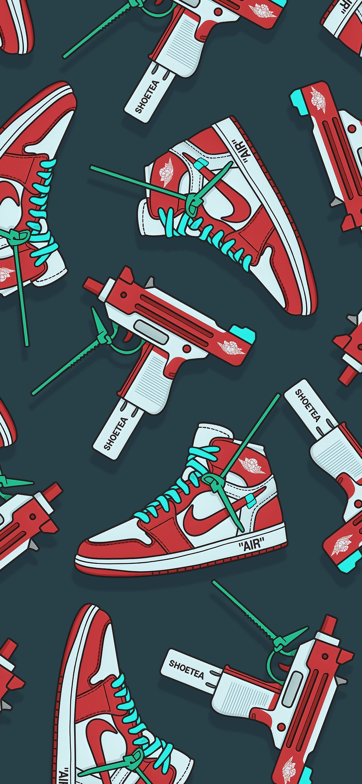 1212x2622 Air Jordan 1 Off White Hypebeast Wallpaper