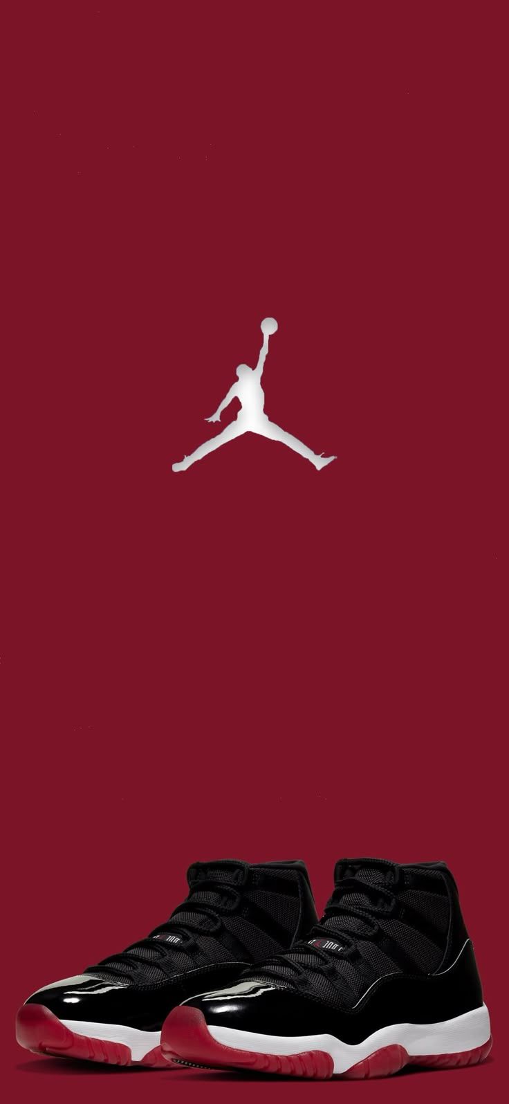 736x1596 Phone Wallpaper Cool Nike Shoes Wallpaper Jordan Cool Shoes Air Jordan 11's (Bred)