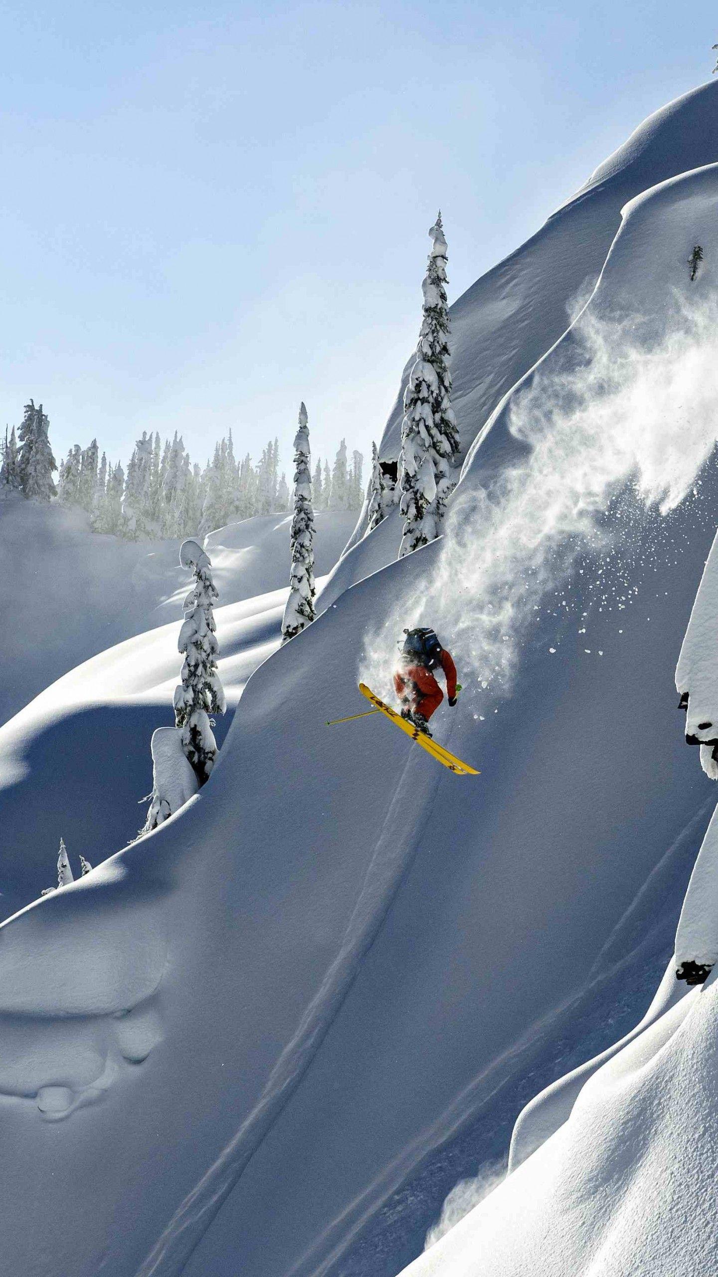 1440x2560 Wallpaper Skiing, Alaska, 4K, Photography