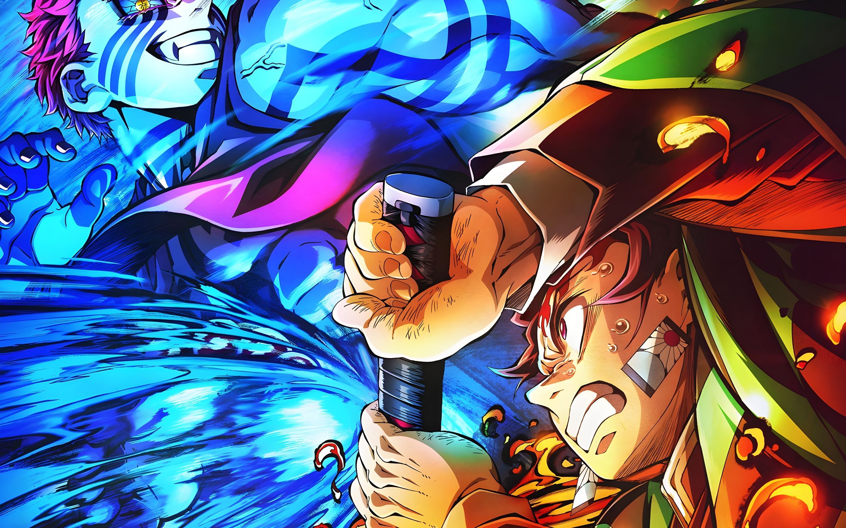 2880x1800 Akaza vs Tanjiro Kamado Wallpaper 4K, 5K