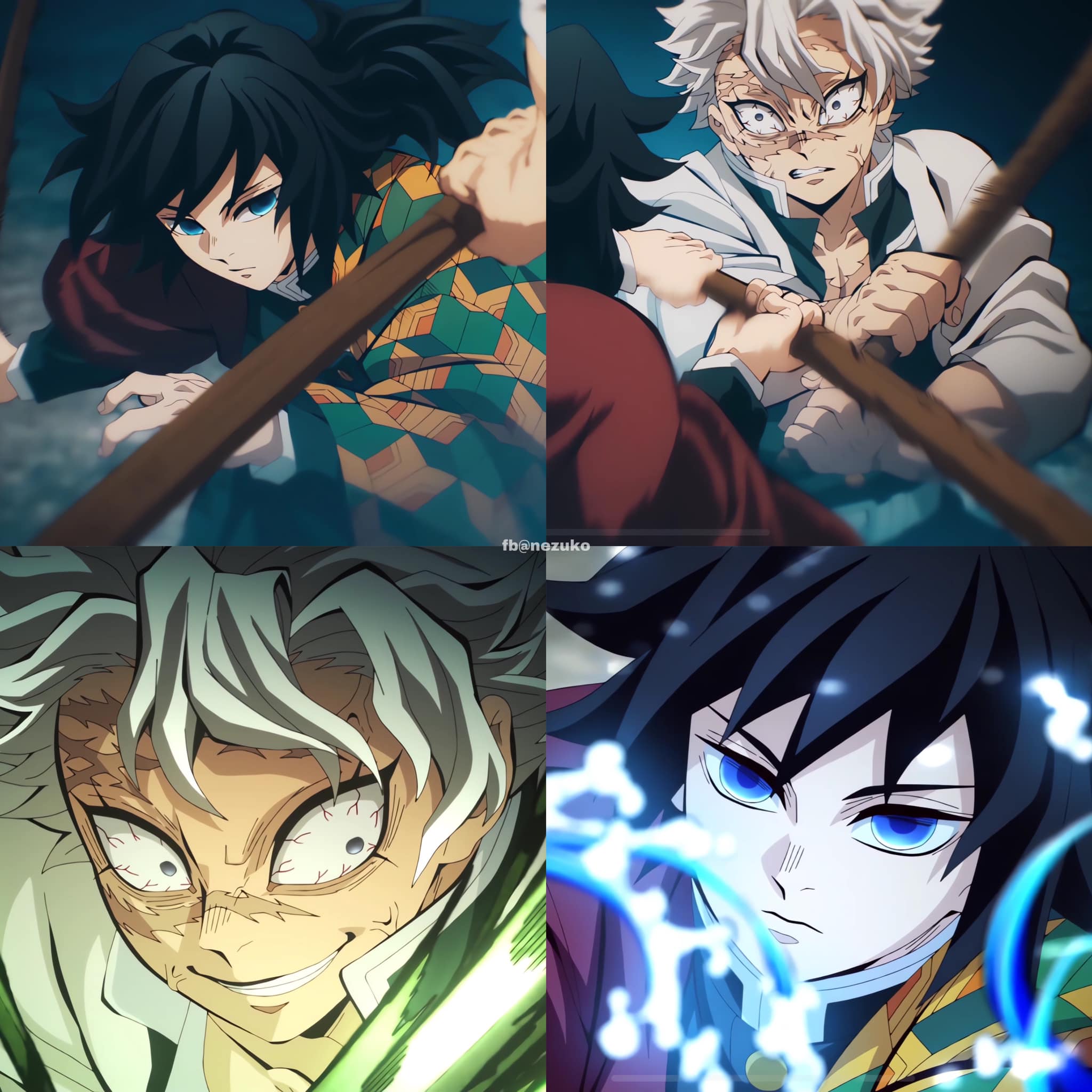 2048x2048 Akaza vs IC Sanemi & Giyu