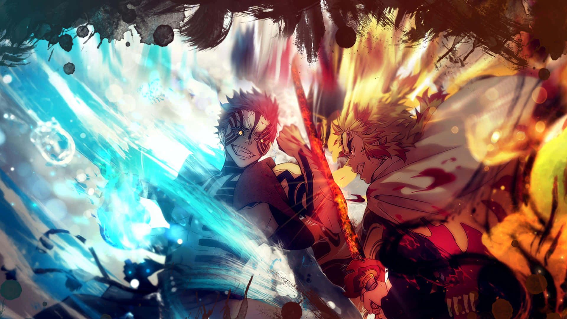 1920x1080 Rengoku Vs Akaza Wallpaper