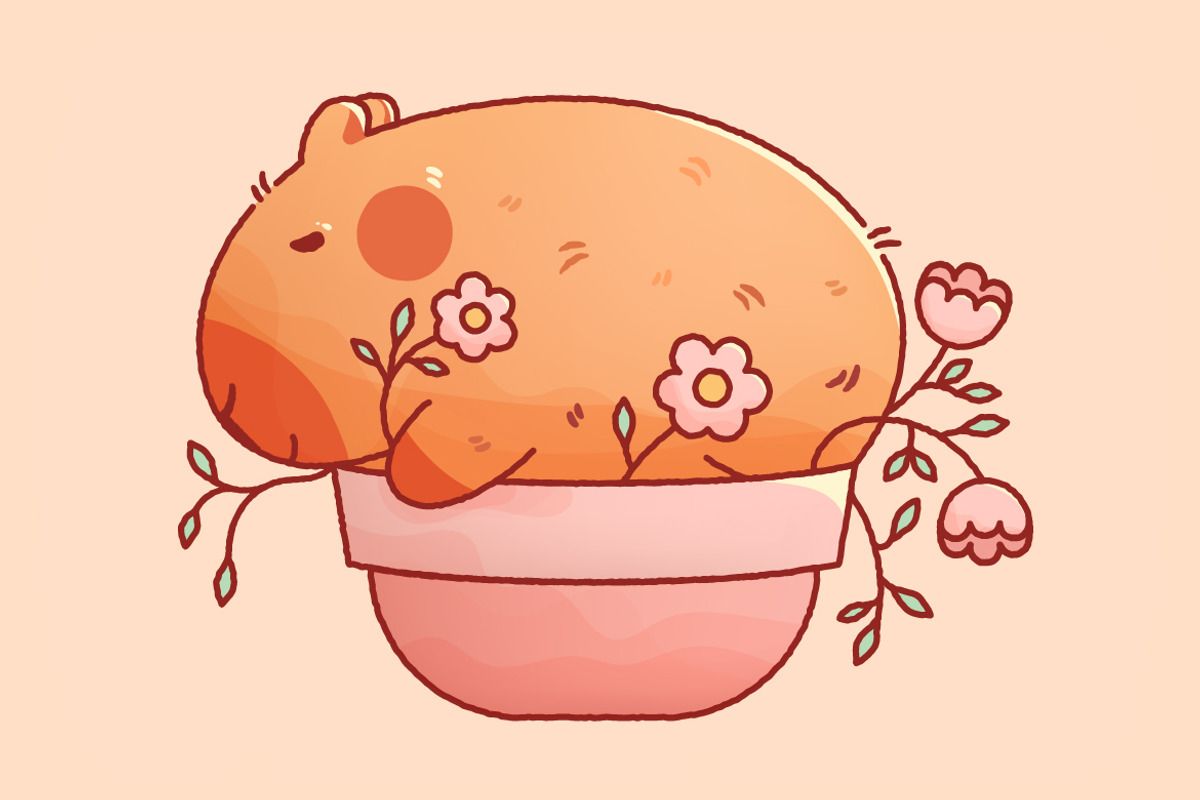 1200x800 Kawaii Capybara an Animal Illustration
