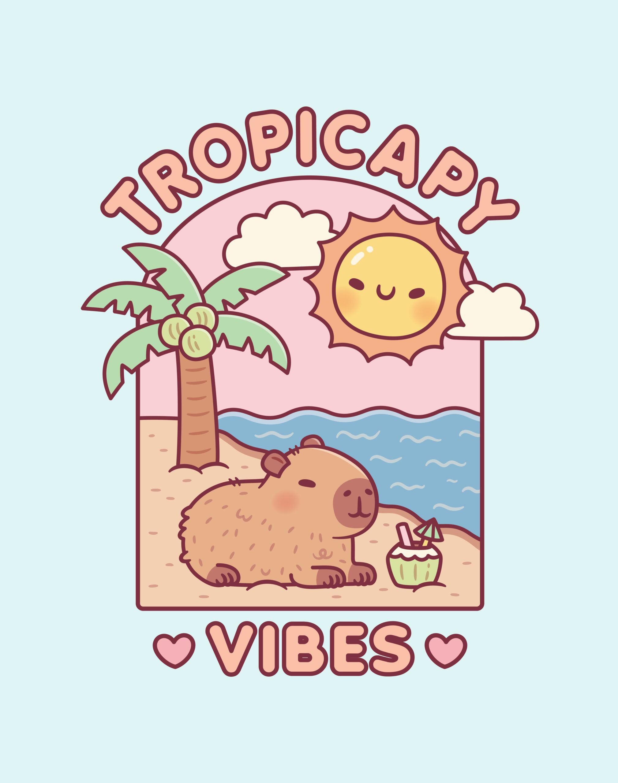 2019x2560 Cute Capybara Chilling On Beach Tropicapy Vibes Pun Redbubble Blog
