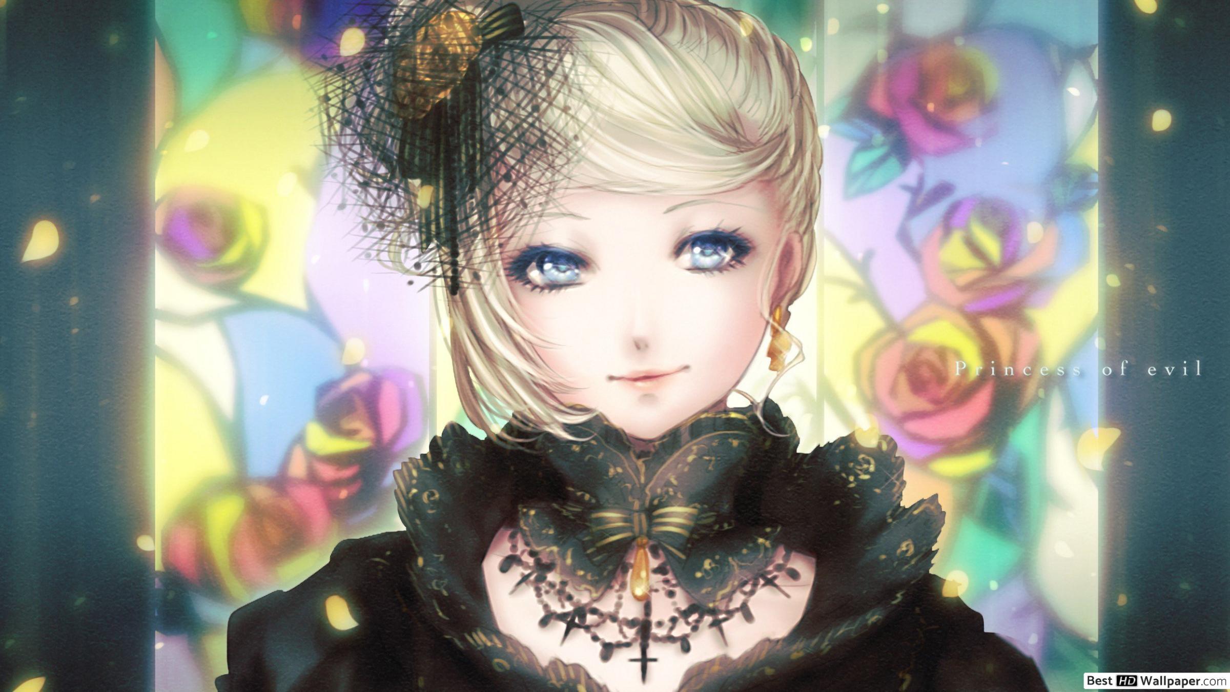 2400x1350 Anime girl of Evil HD wallpaper download