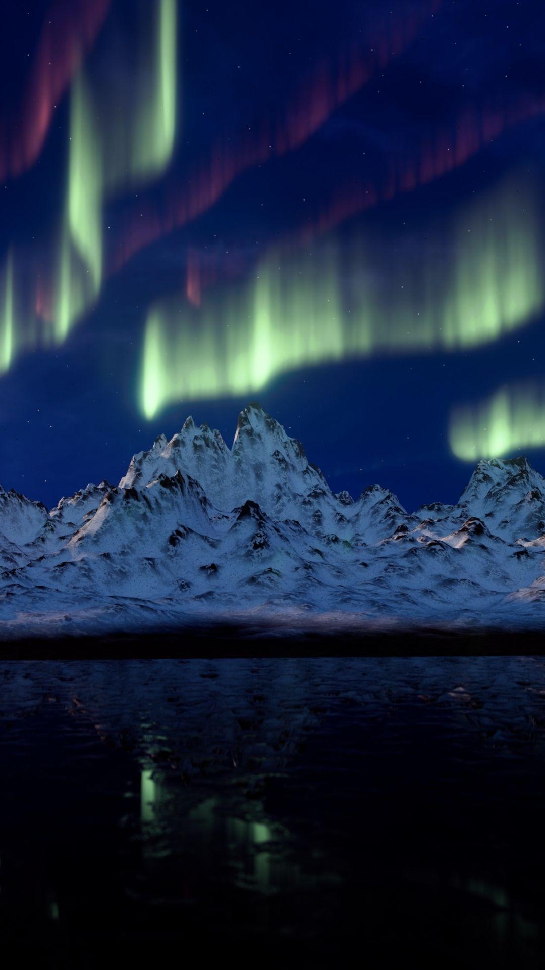 1080x1920 Download Free Aurora Borealis Background for Mobile