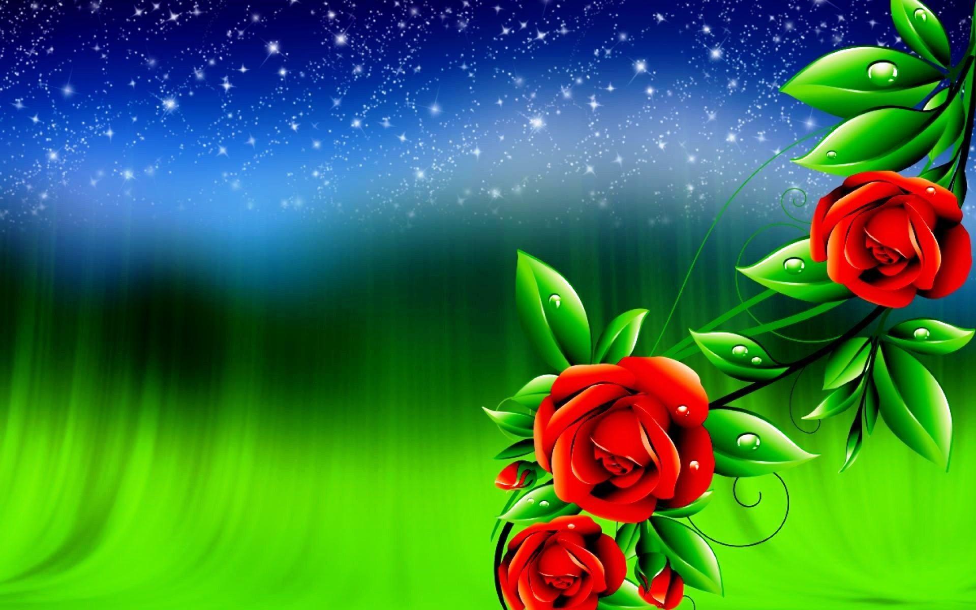 1920x1200 3D wallpaper new rose flowers digital design 3D wallpaper
