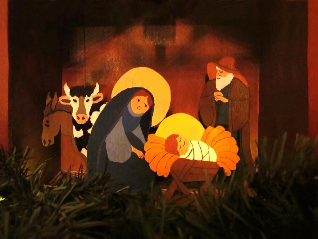 1024x768 Holy Family in a Stable