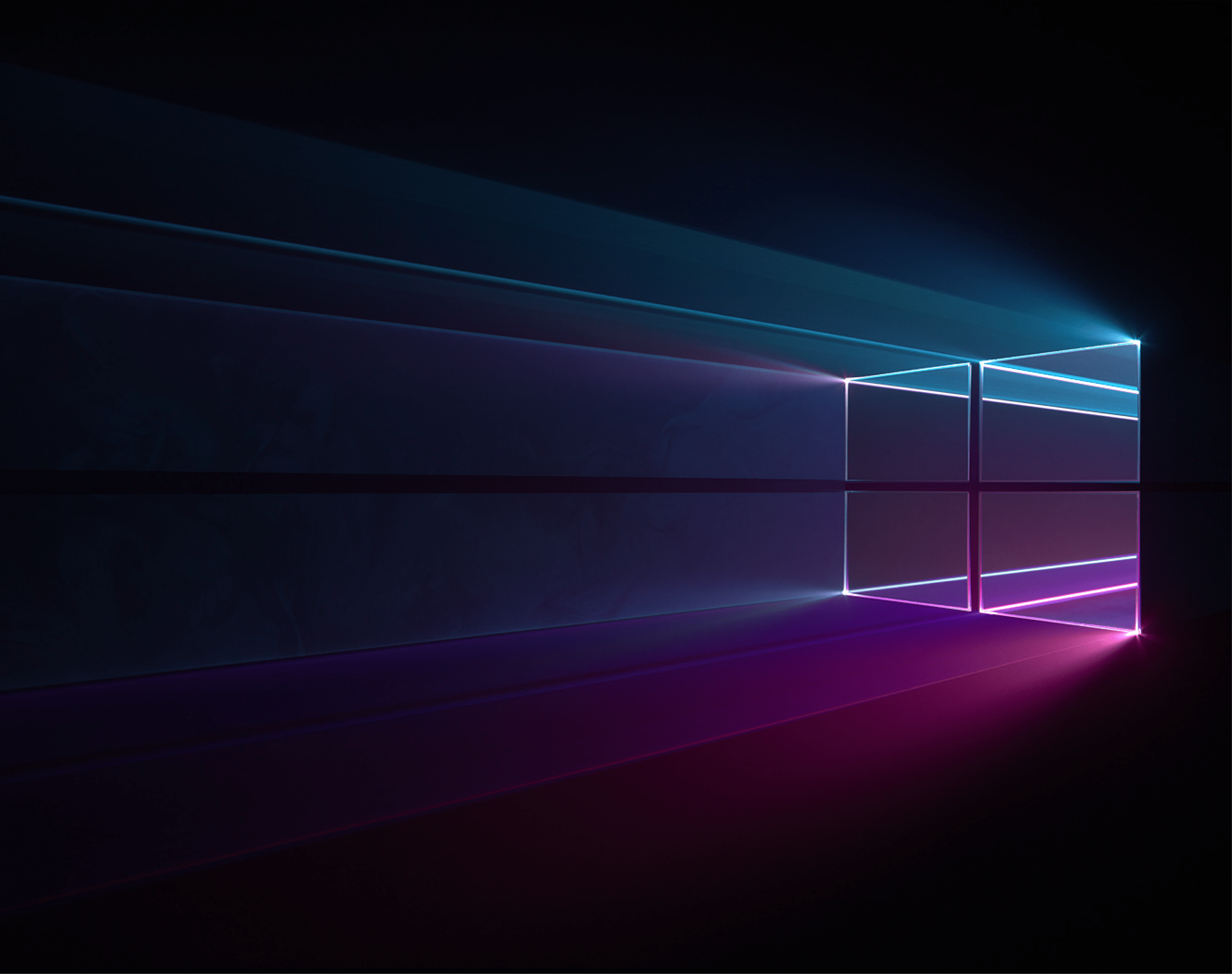 3840x3036 Bright rays from windows 10 on a black background wallpaper