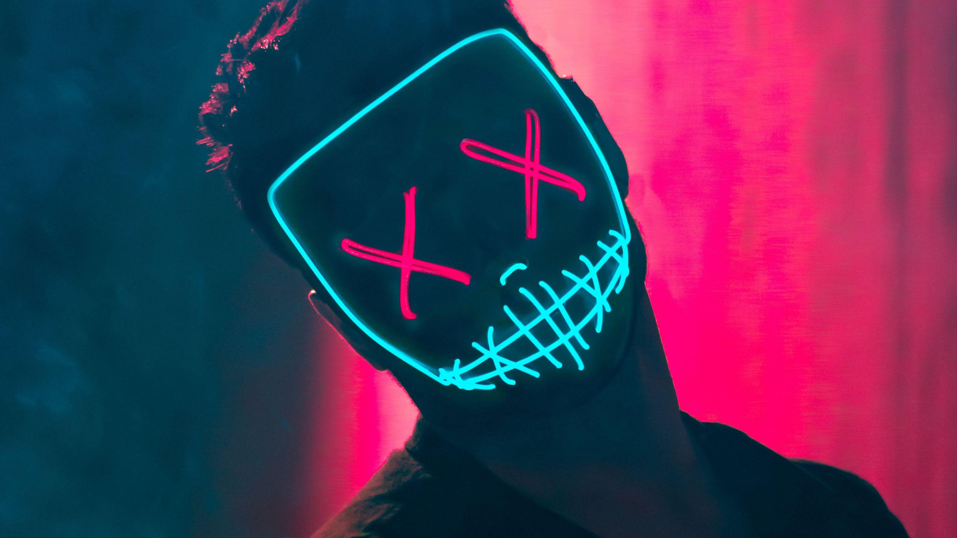 3180x1789 Neon Mask Guy, HD Photography, 4k Wallpaper, Image, Background