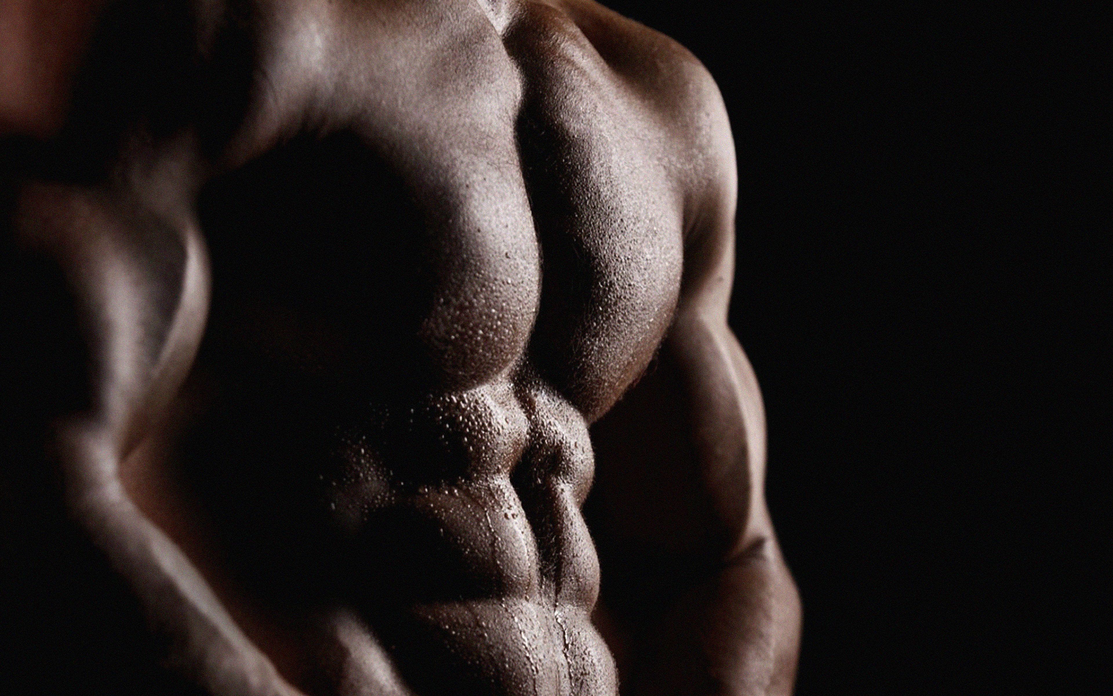 3840x2400 Wallpaper Man Body Muscle Dark