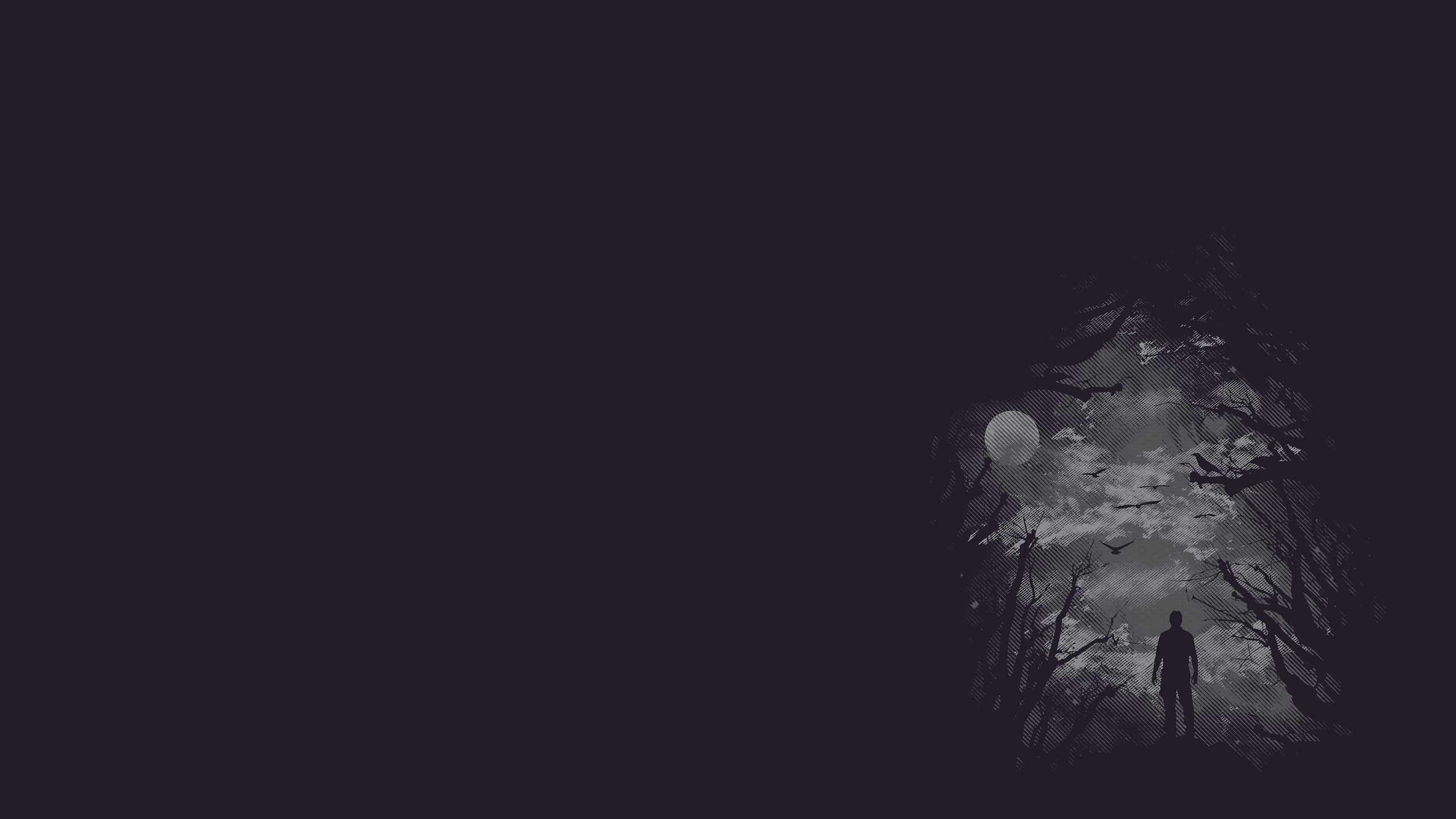 2560x1440 #minimalism, #night, #dark, #digital art, #Moon, wallpaper