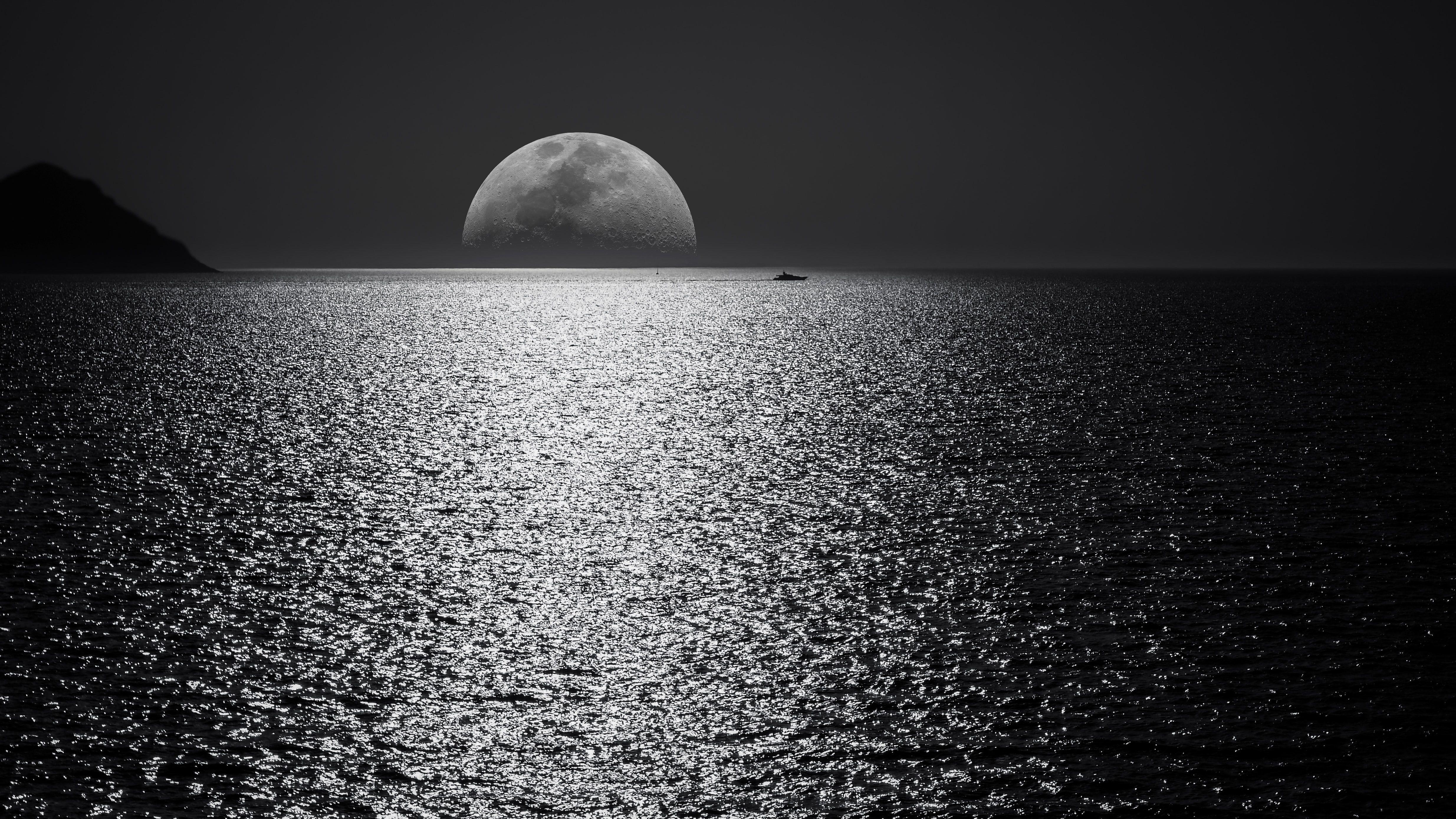 4938x2778 Black Moon Evening Night .