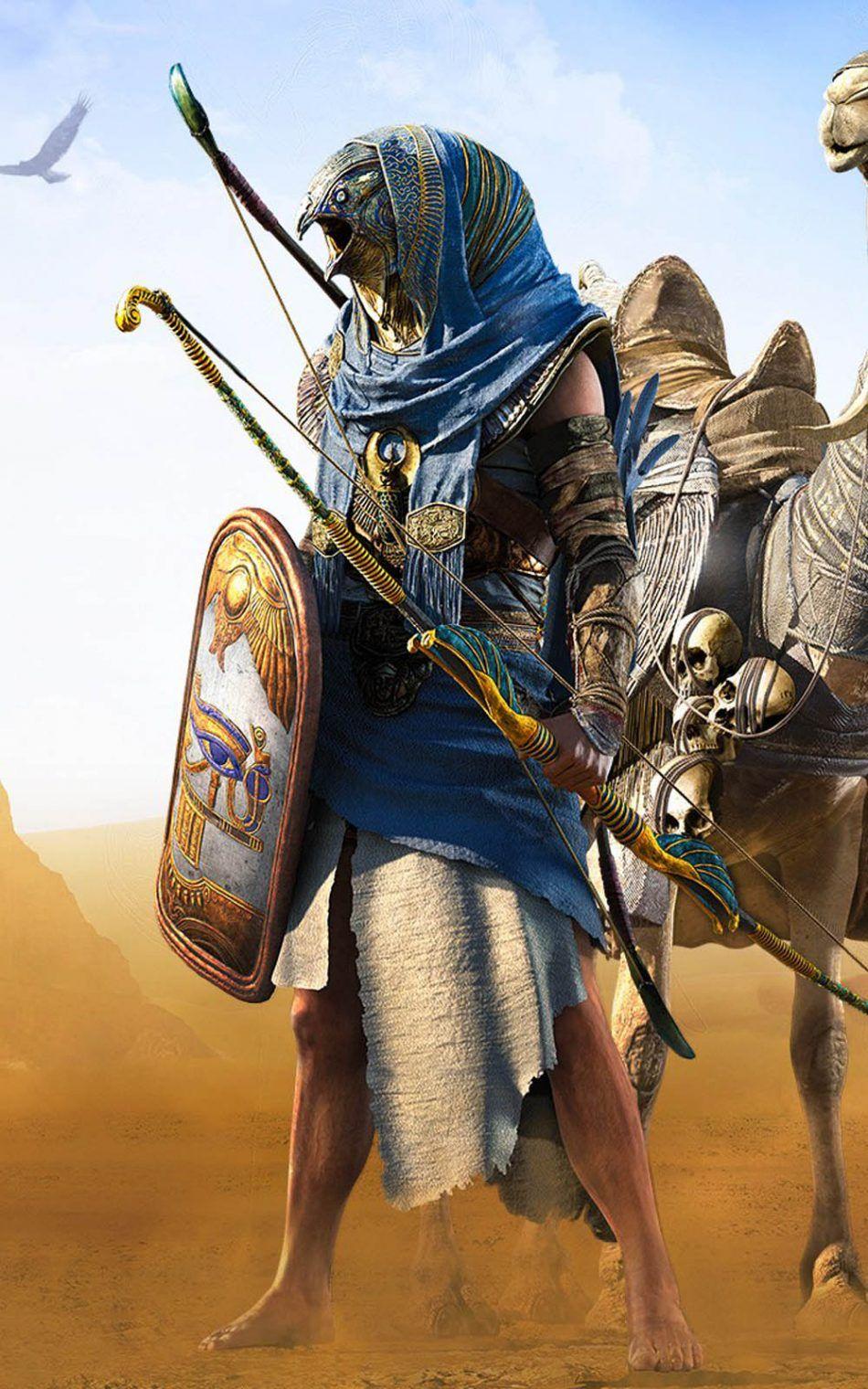 950x1520 Horus In Assassins Creed Origins Free 4K Ultra HD Mobile Wallpaper