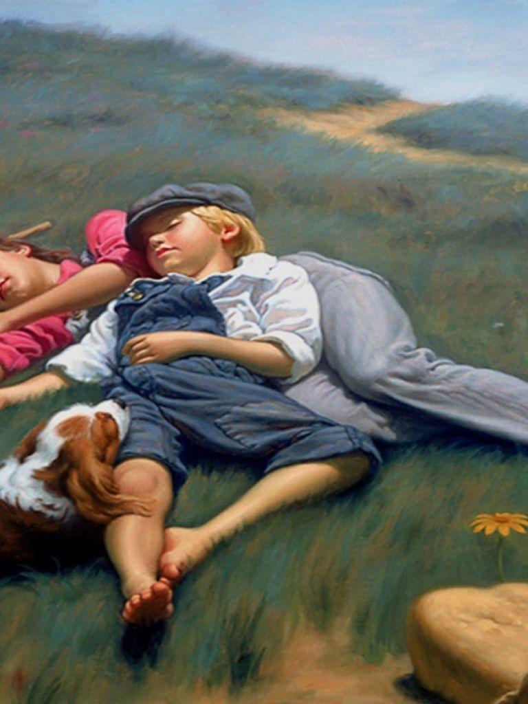 768x1024 Best Friends Relaxation iPad wallpaper
