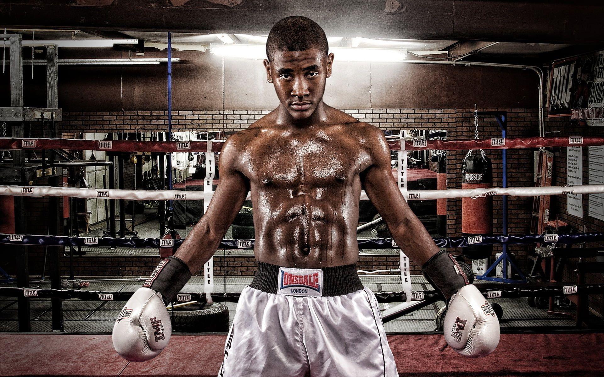1920x1200 Boxer athlete in a ring digital wallpaper HD wallpaper. Wallpaper
